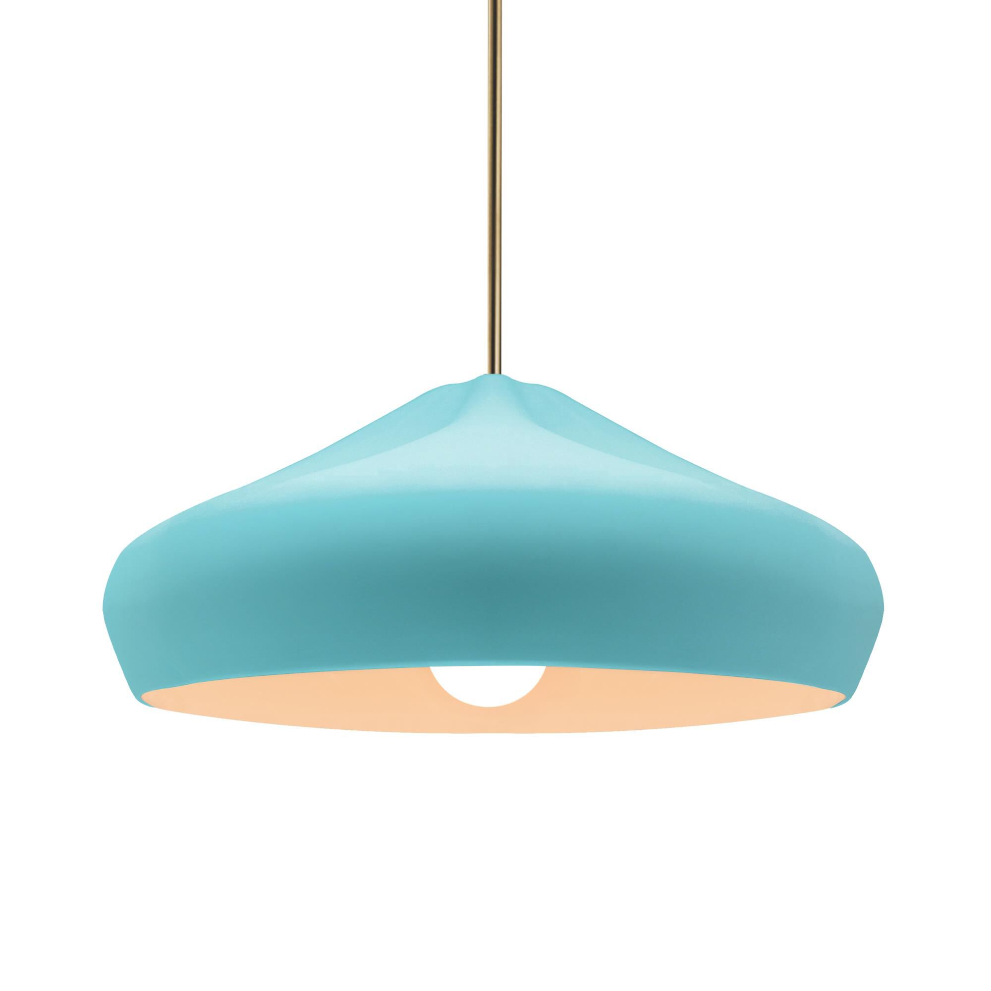 Shown in Antique Brass finish and Reflecting Pool shade