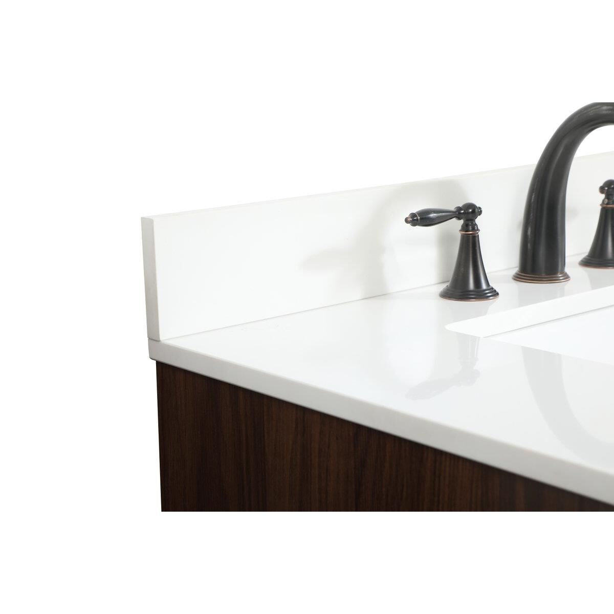 Shown in Walnut finish and With Backsplash accent