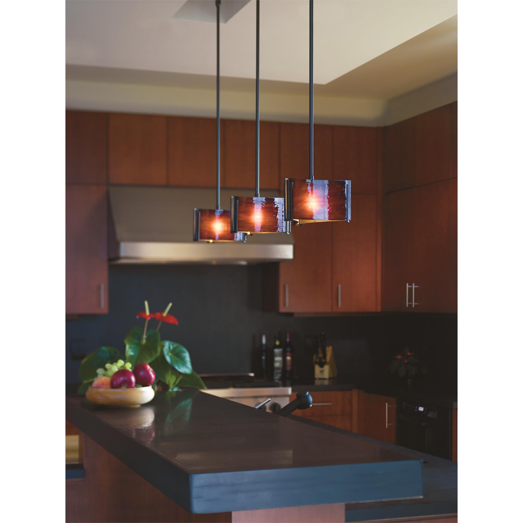 Shown in Black finish and Topaz glass