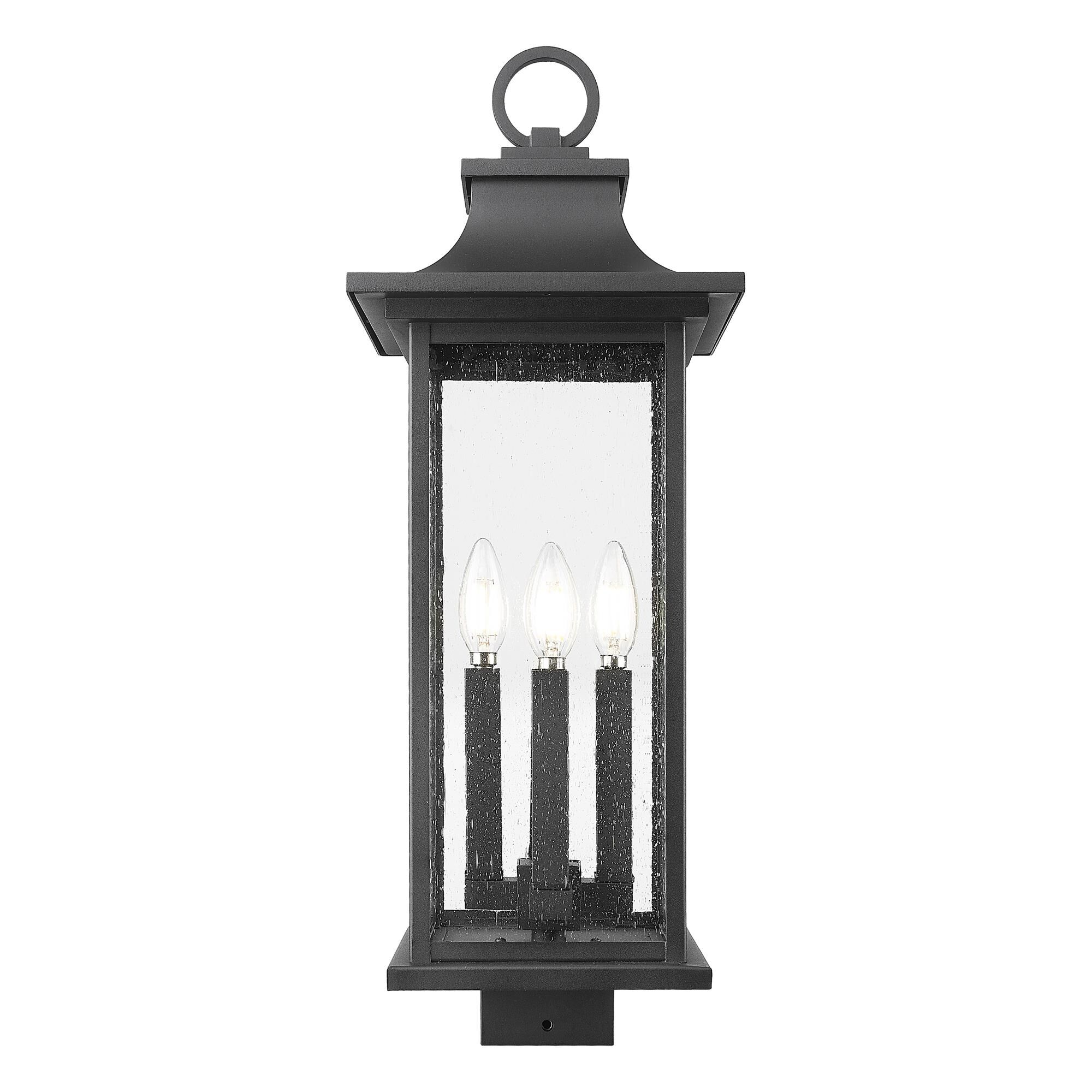 Shown in Black finish and Clear Seedy glass and Clear Seedy shade