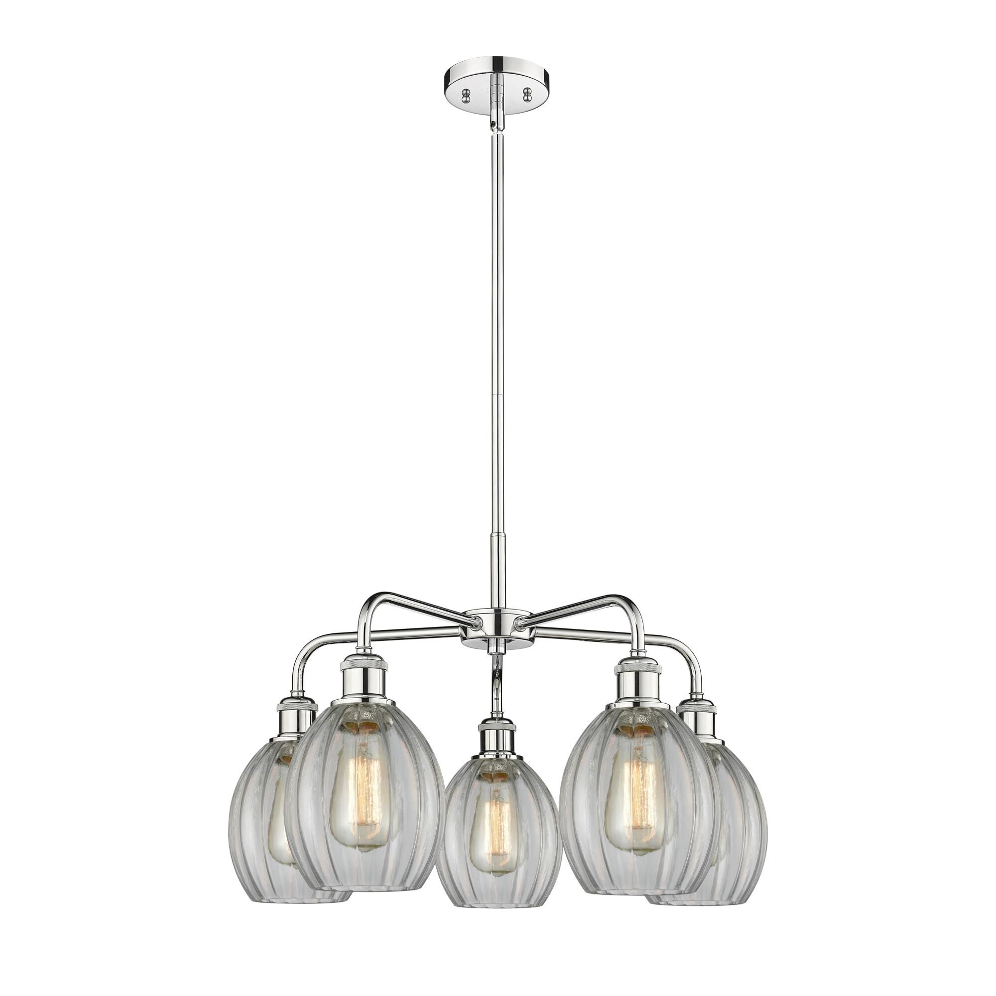 Shown in Polished Chrome finish and Clear glass