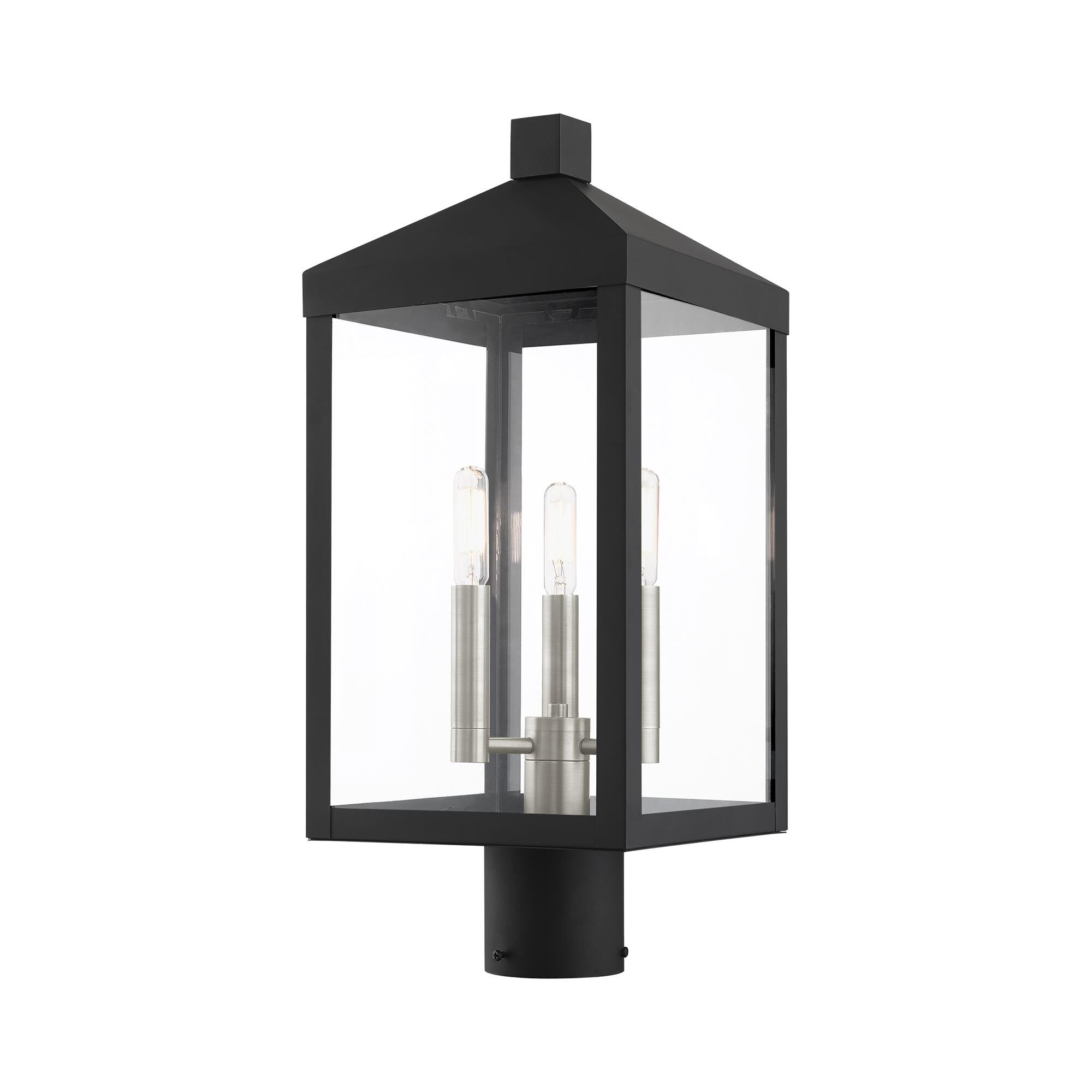 Nyack 19 Inch Tall 3 Light Outdoor Post Lamp by Livex Lighting