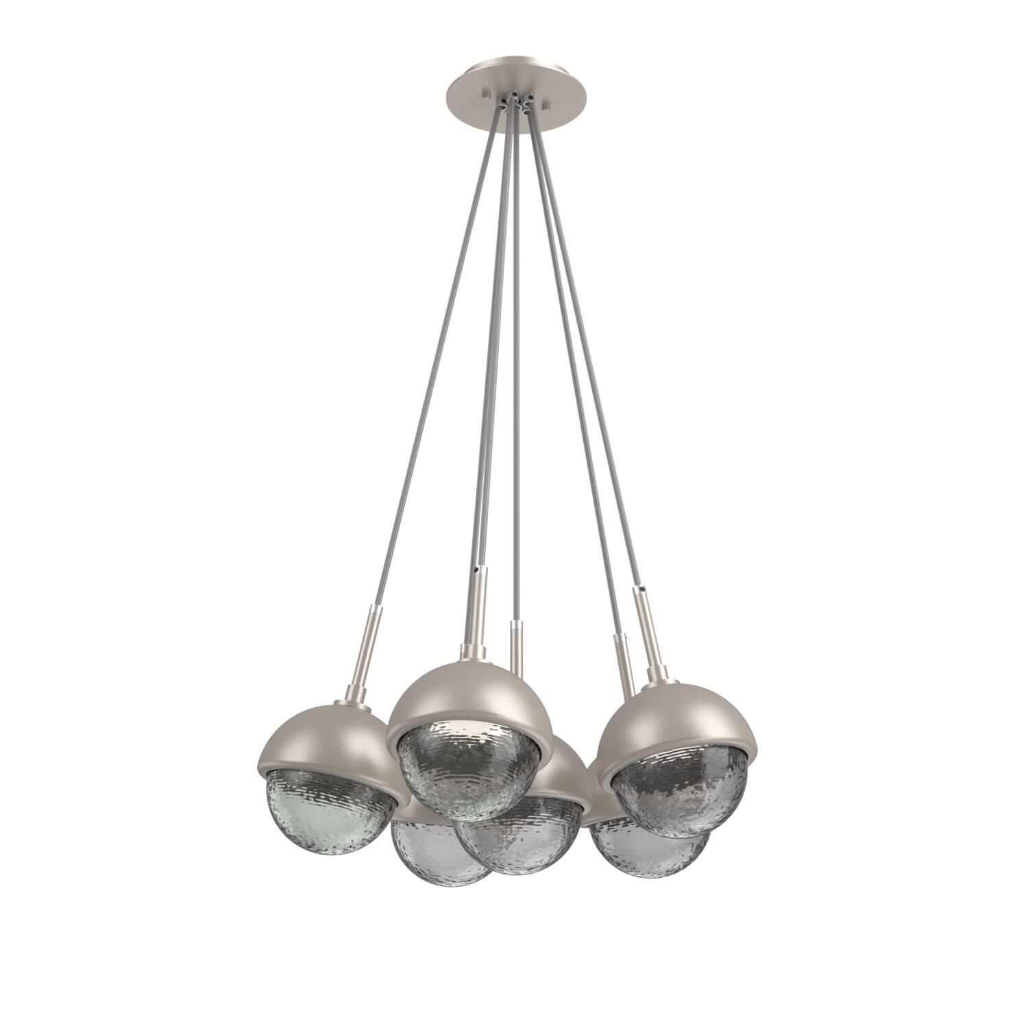 Shown in Beige Silver finish and Smoke glass and Metal Shade Matching Finish accent