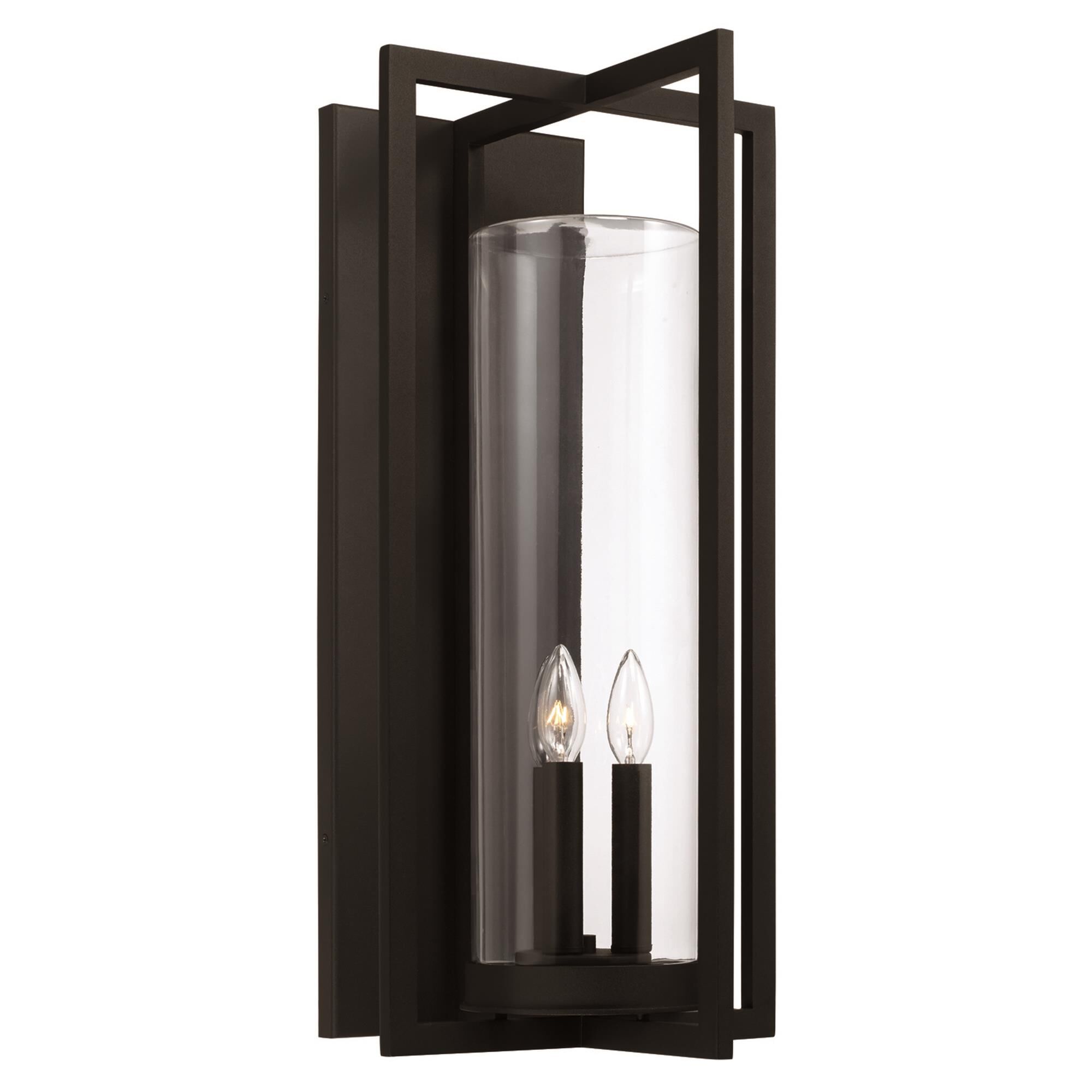 Shown in Black finish and Clear glass