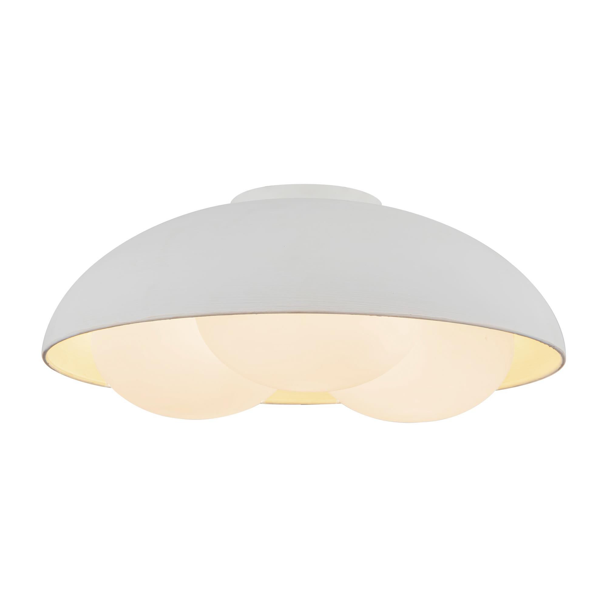 Shown in Antique White finish and Opal glass