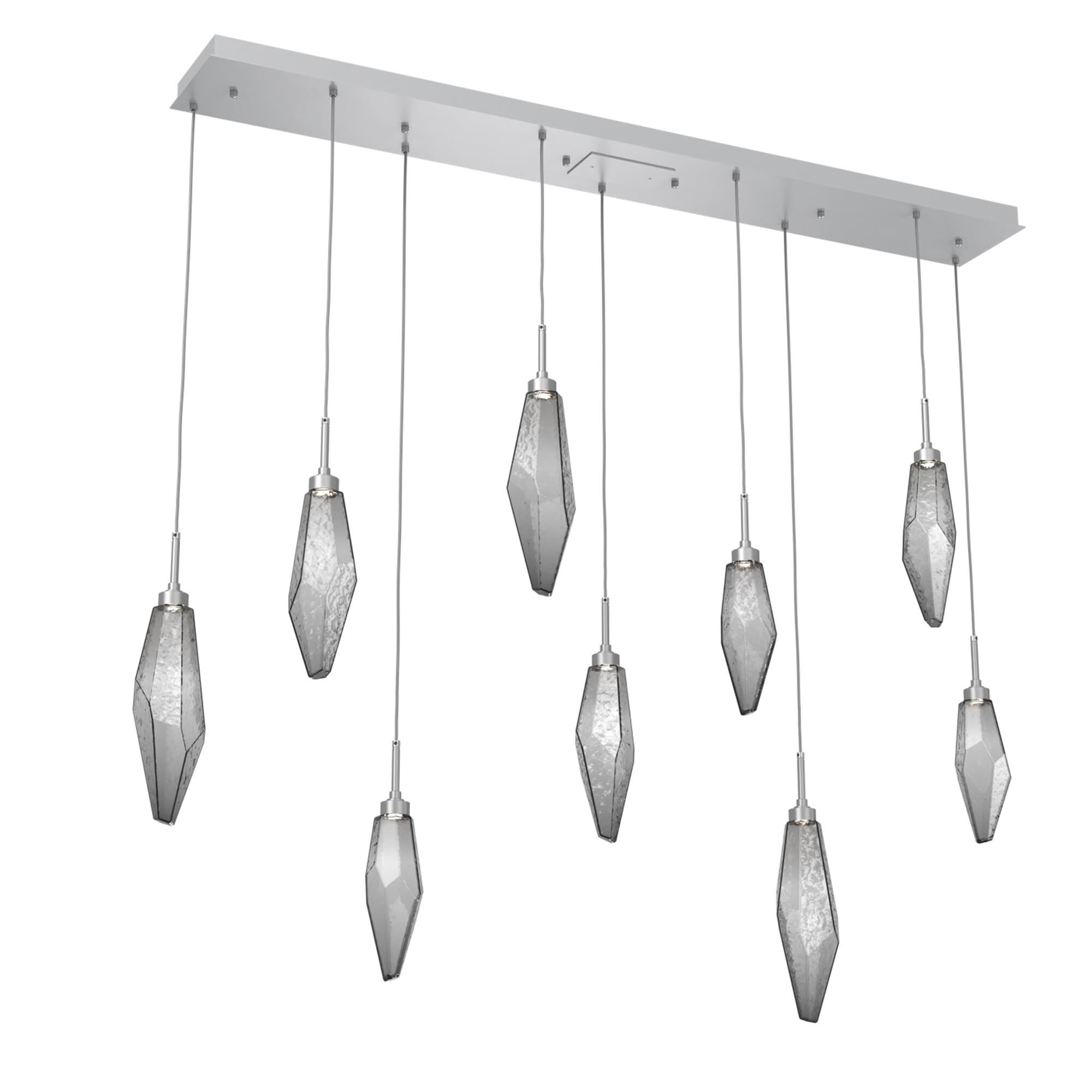 Shown in Classic Silver finish and Chilled Blown And Smoke glass
