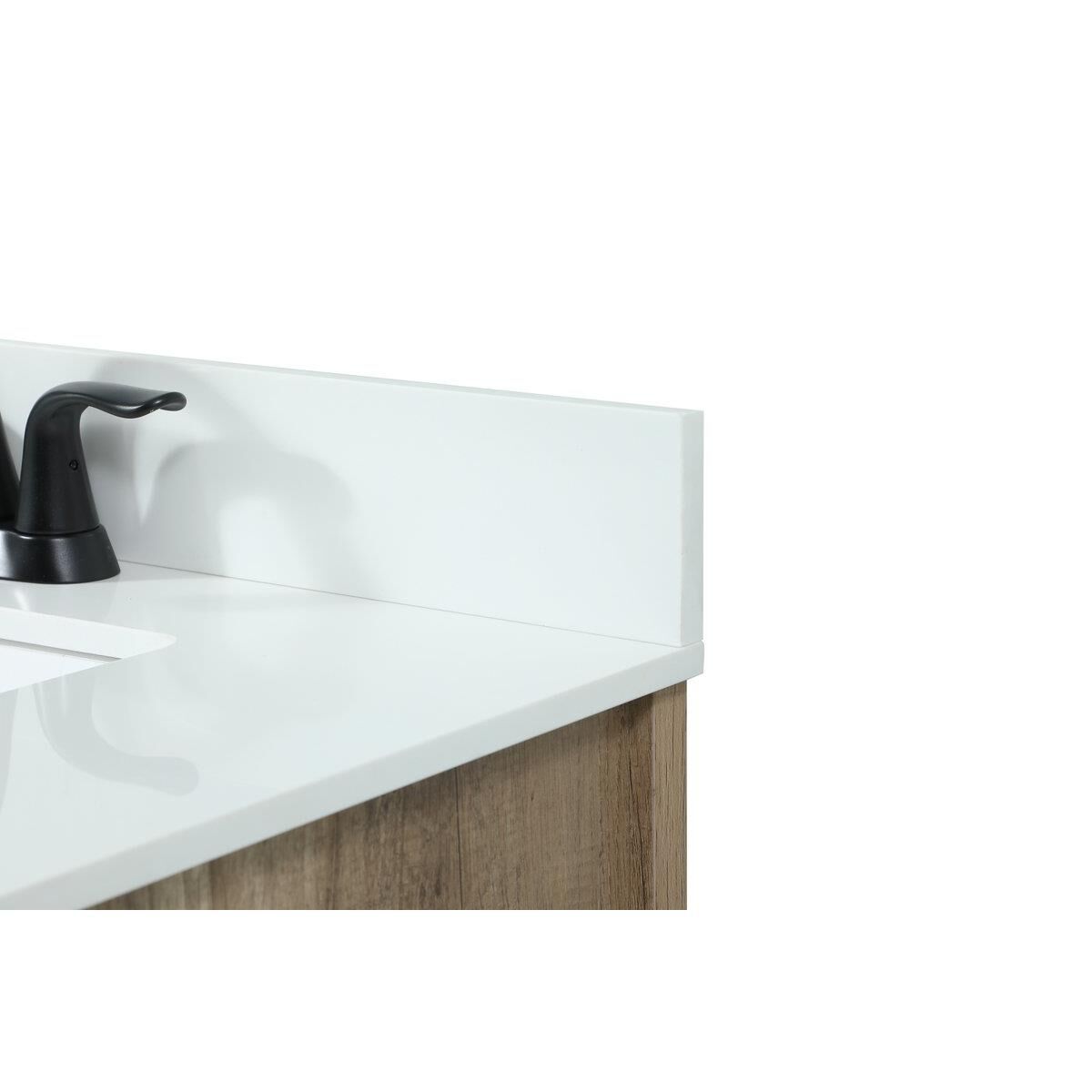 Shown in Natural Oak finish and With Backsplash accent