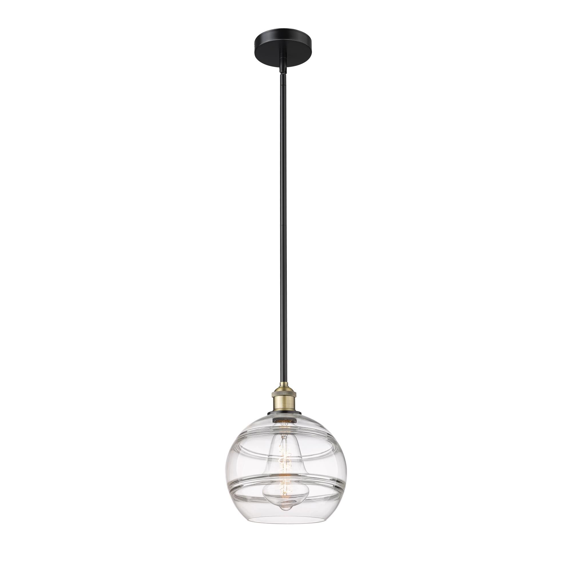 Shown in Black Antique Brass finish and Clear glass