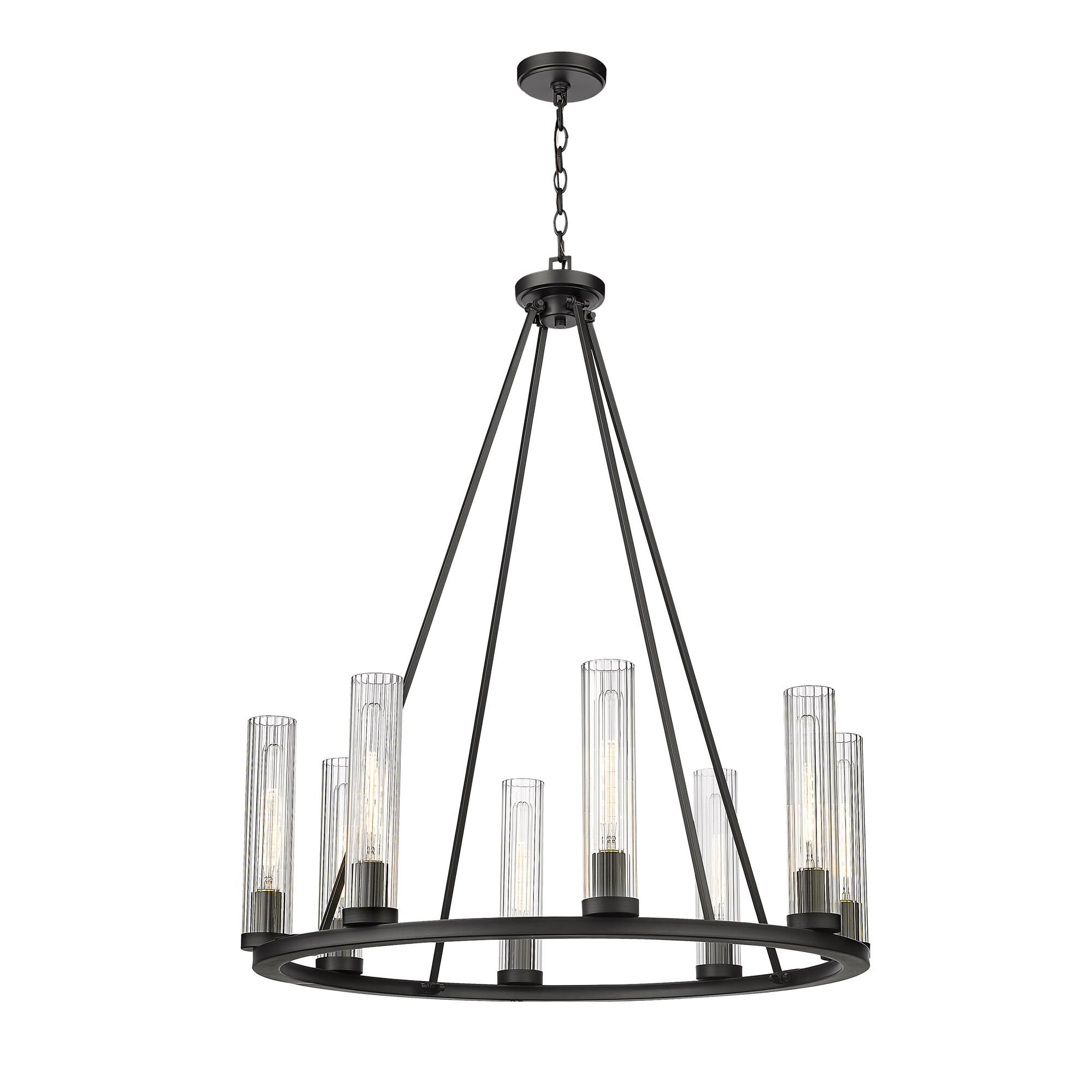 Shown in Bronze finish and Glass shade