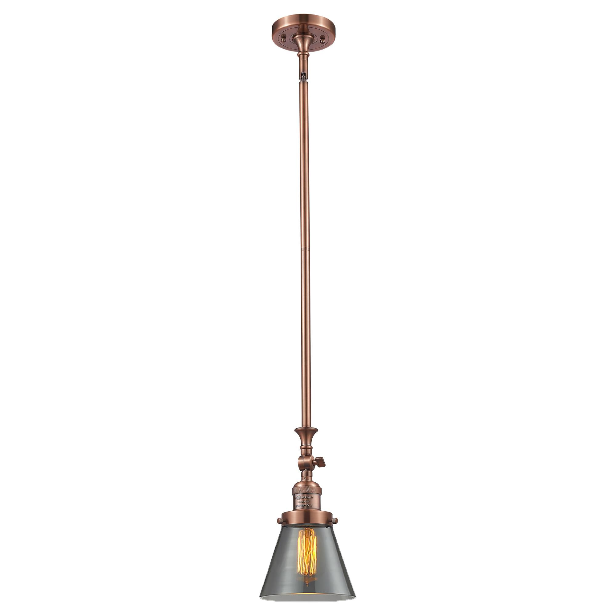 Shown in Antique Copper finish and Smoked glass