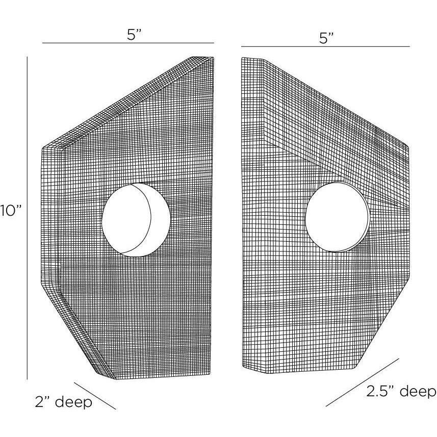 Garrick 10 Inch Bookends by Arteriors Home