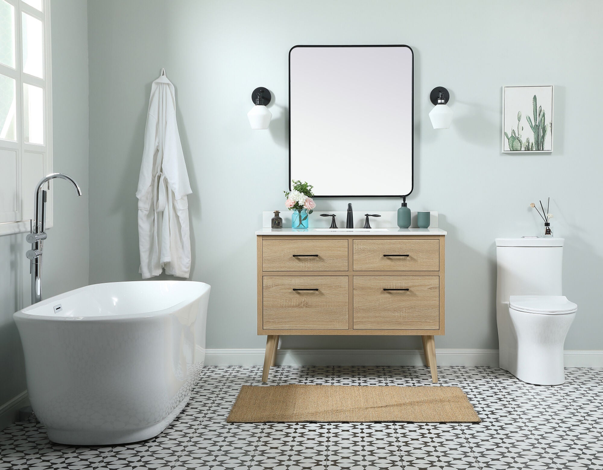 Shown in Mango Wood finish and With Backsplash accent