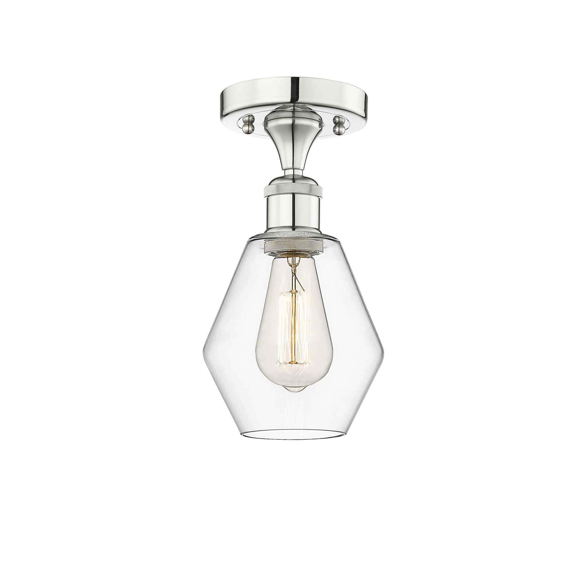 Shown in Polished Nickel finish and Clear glass