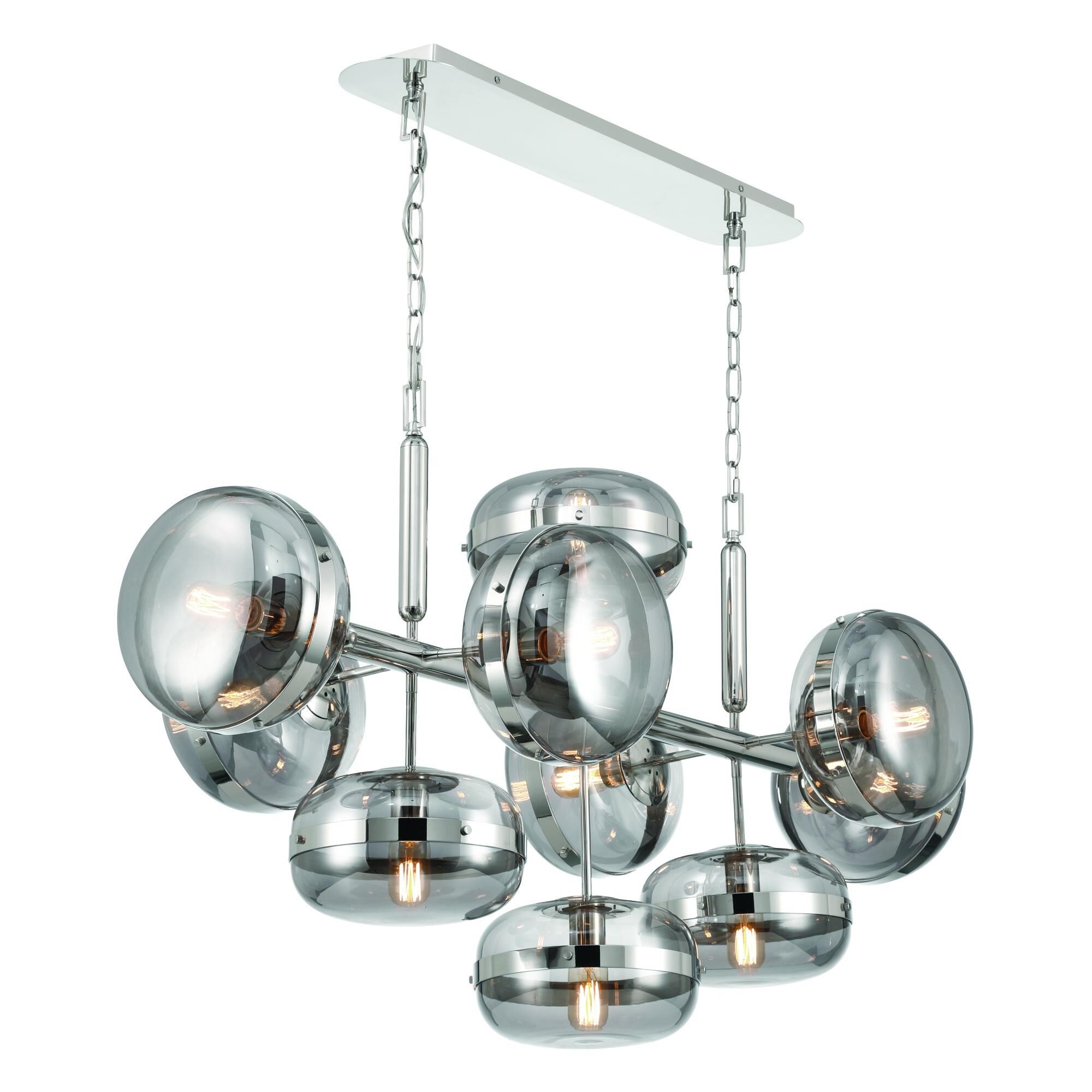 Shown in Nickel finish and Smoke  glass