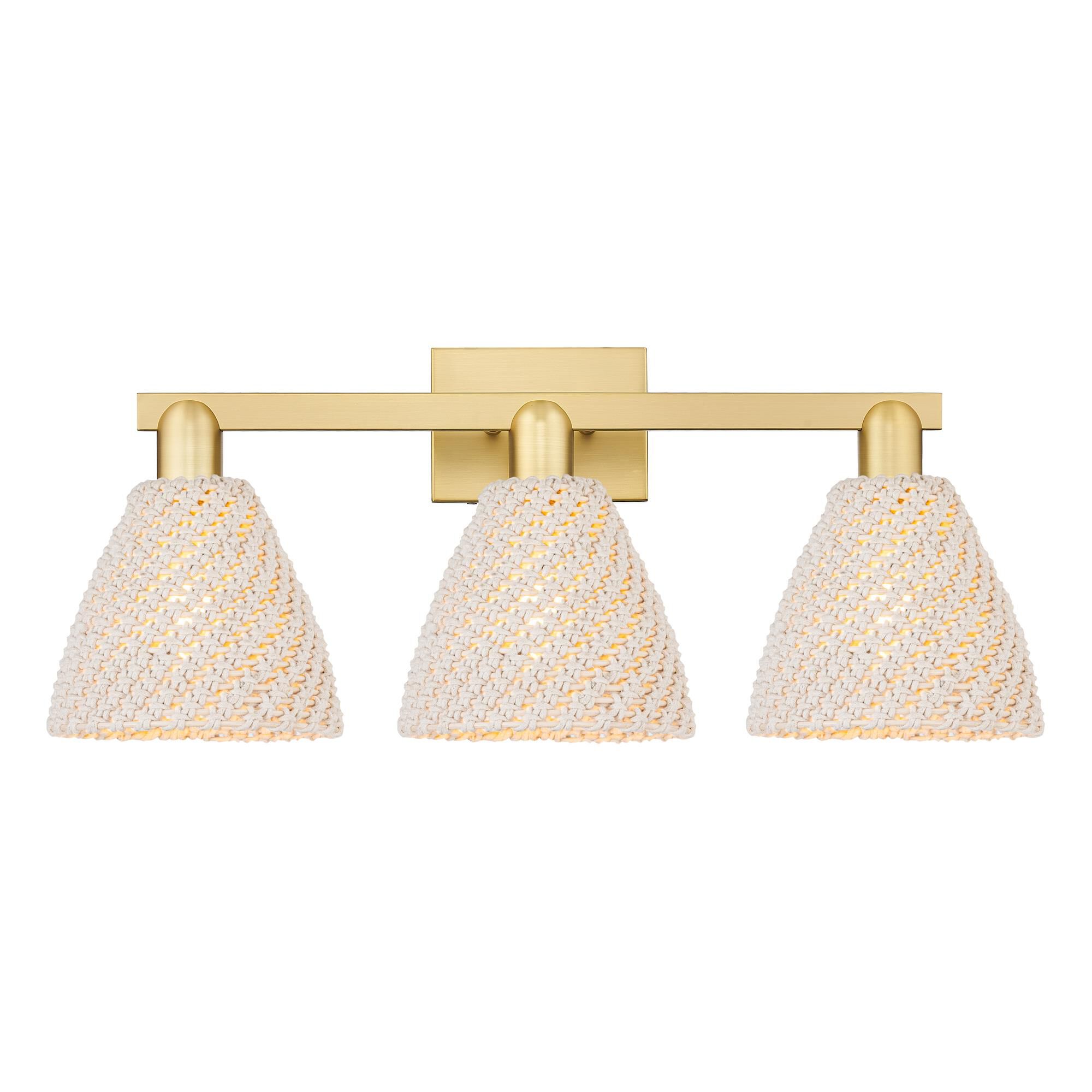 Shown in Satin Gold finish and Natural shade