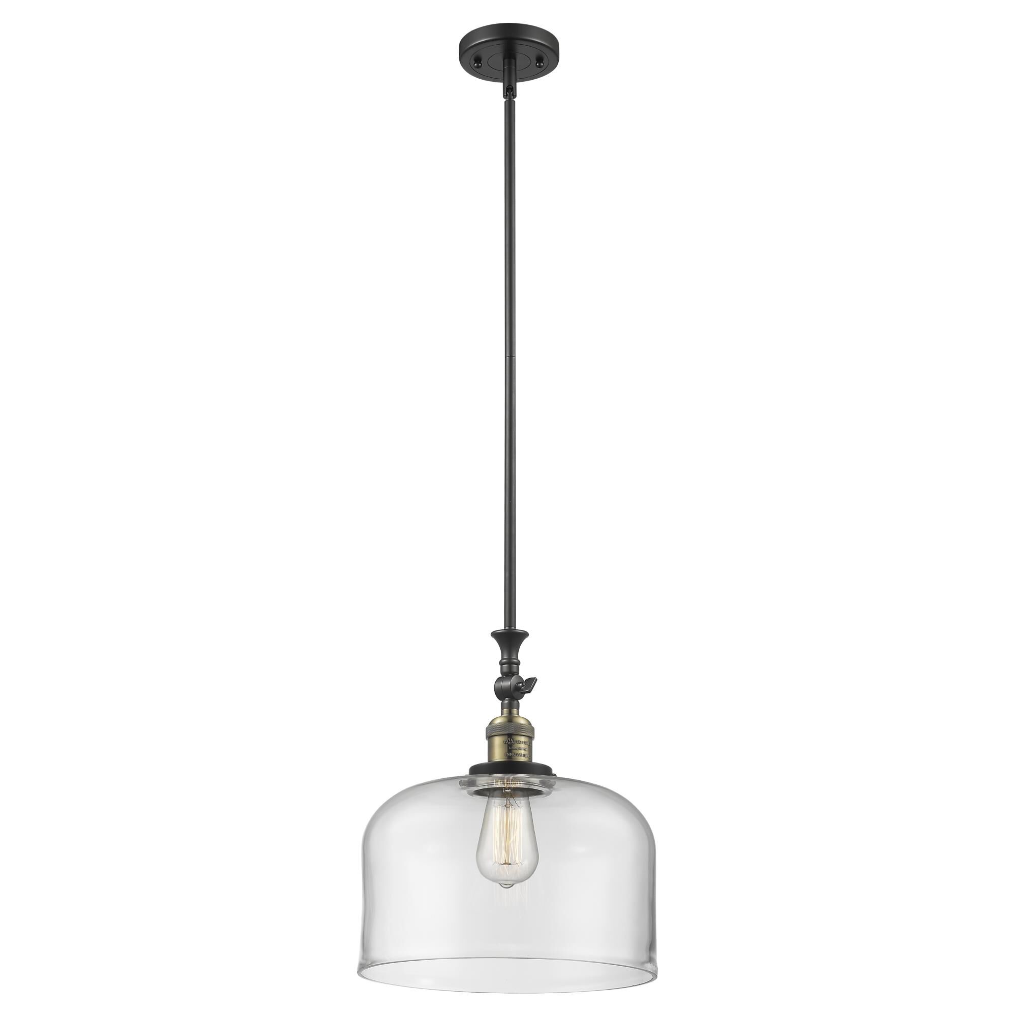 Shown in Black Antique Brass finish and Clear glass