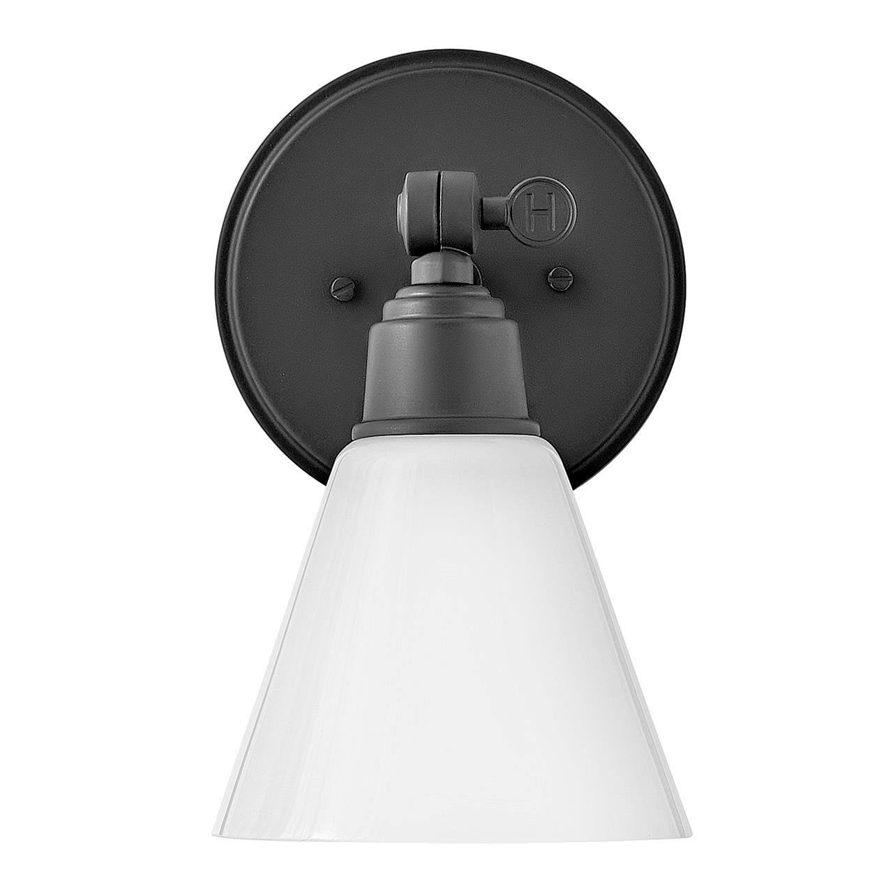 Shown in Black finish and Cased Opal glass