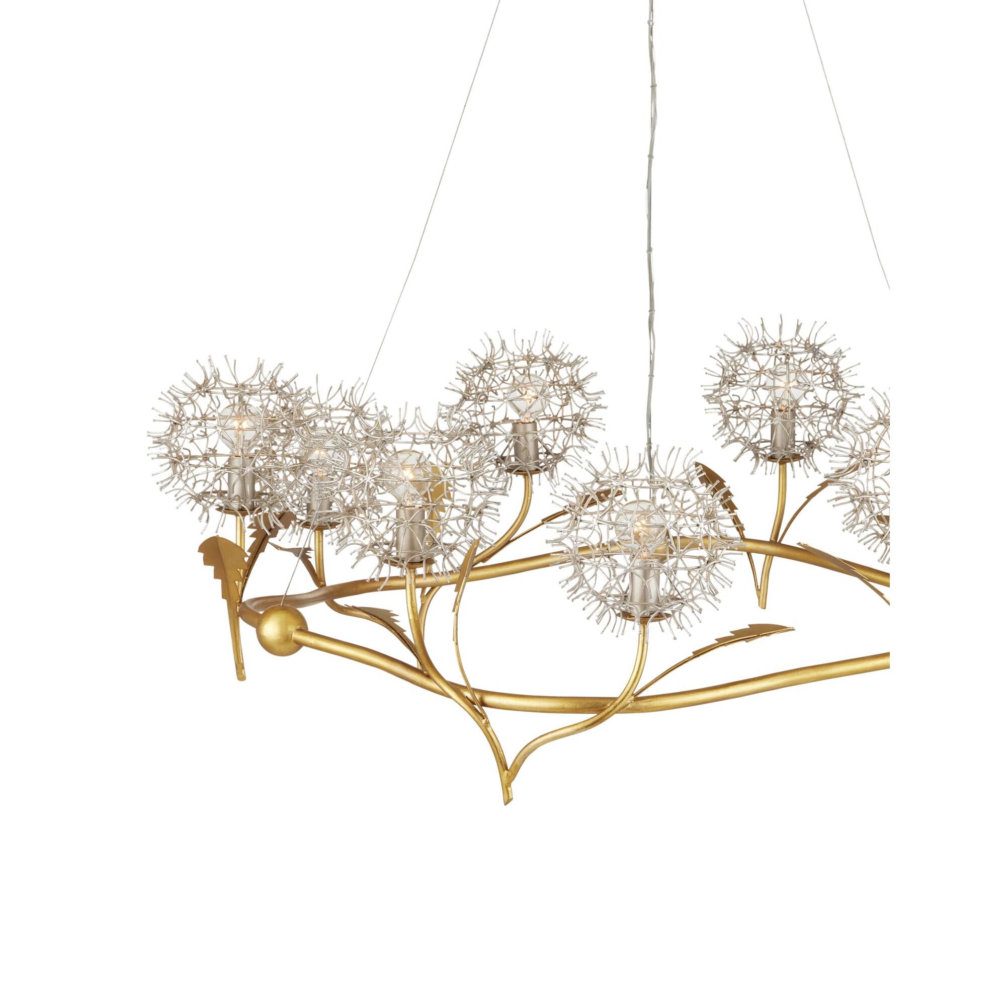 Dandelion 38 Inch 9 Light Chandelier by Currey and Company