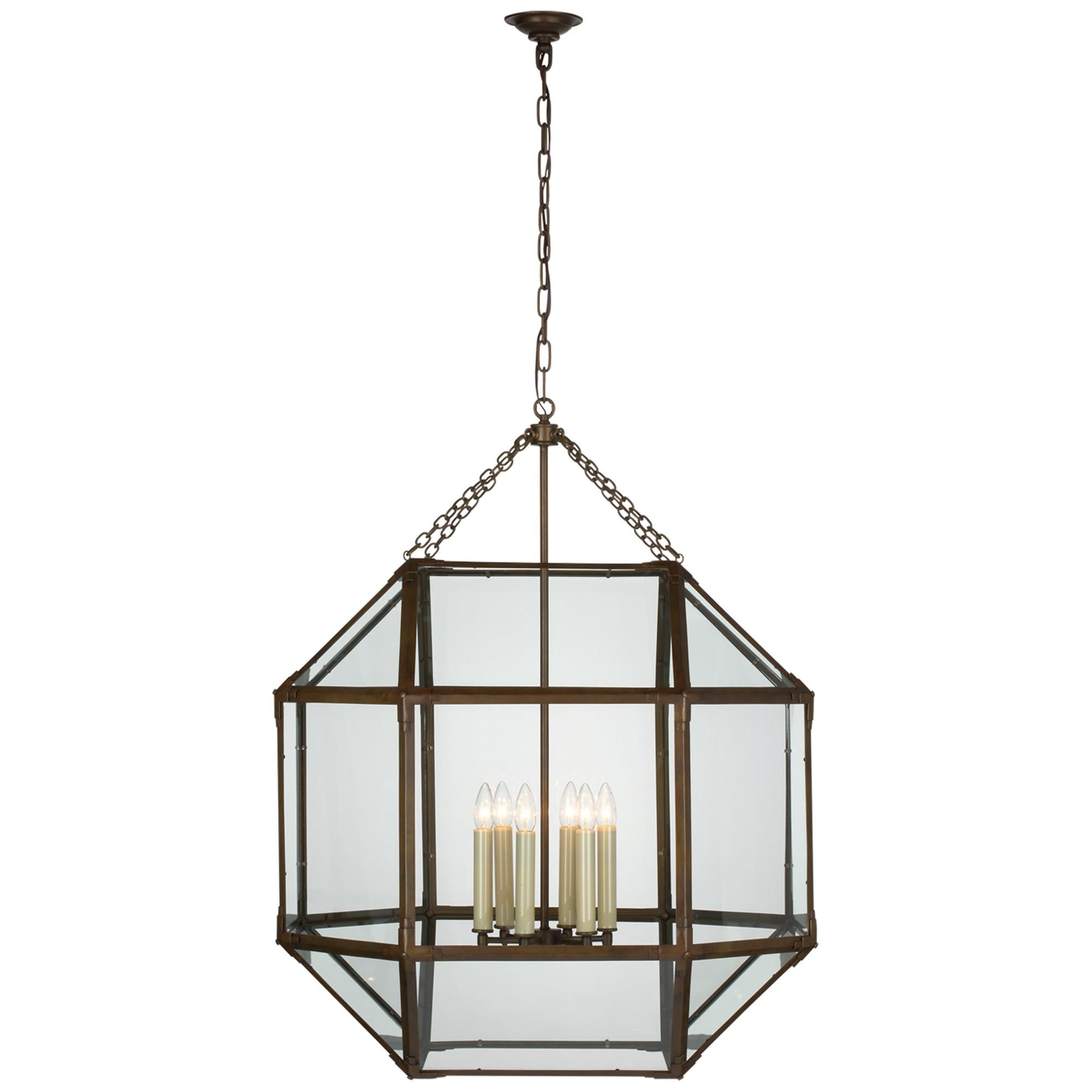 Shown in Antique Zincc finish and Clear Glass glass