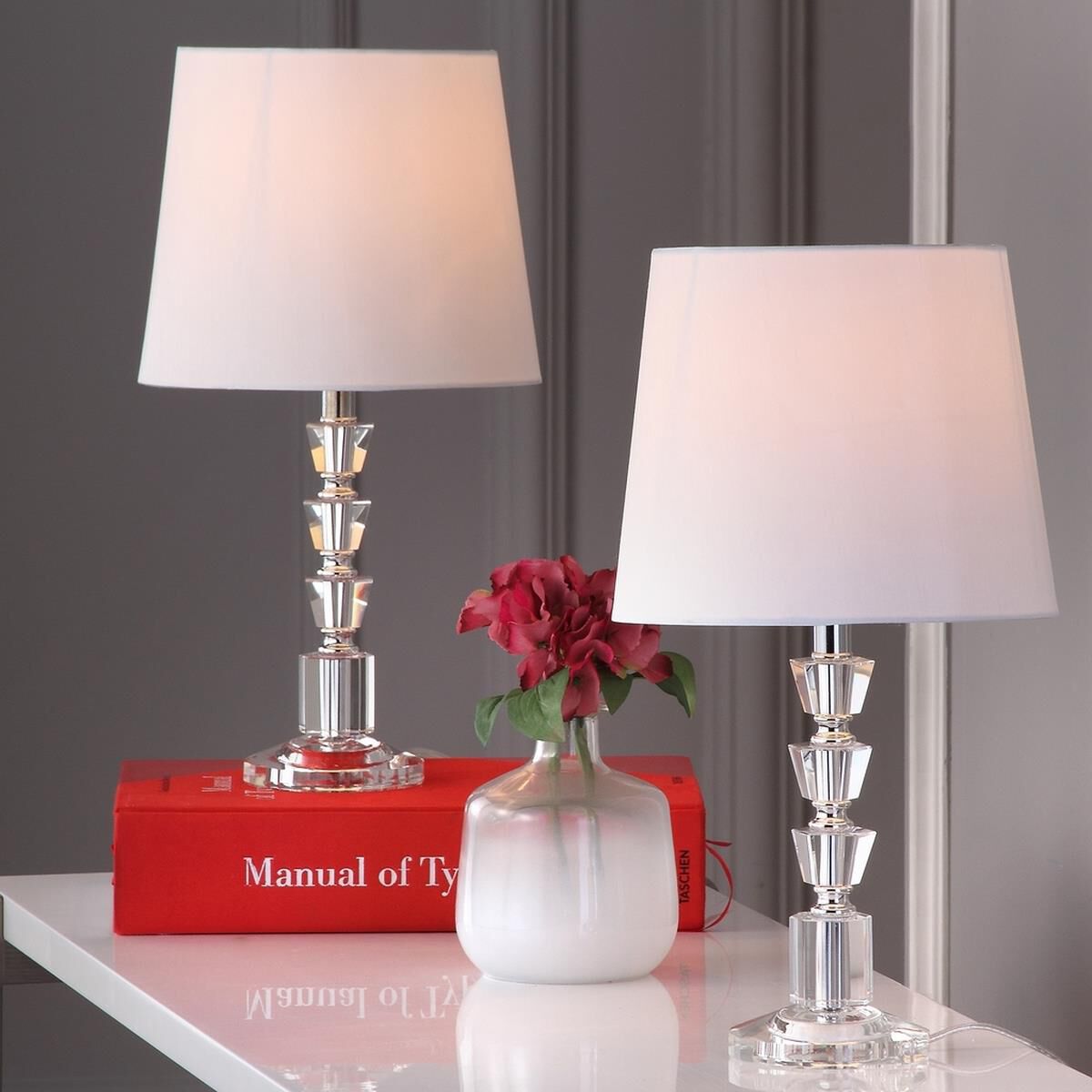 Harlow Tiered Crystal Dark 16 Inch Accent Lamp by Safavieh