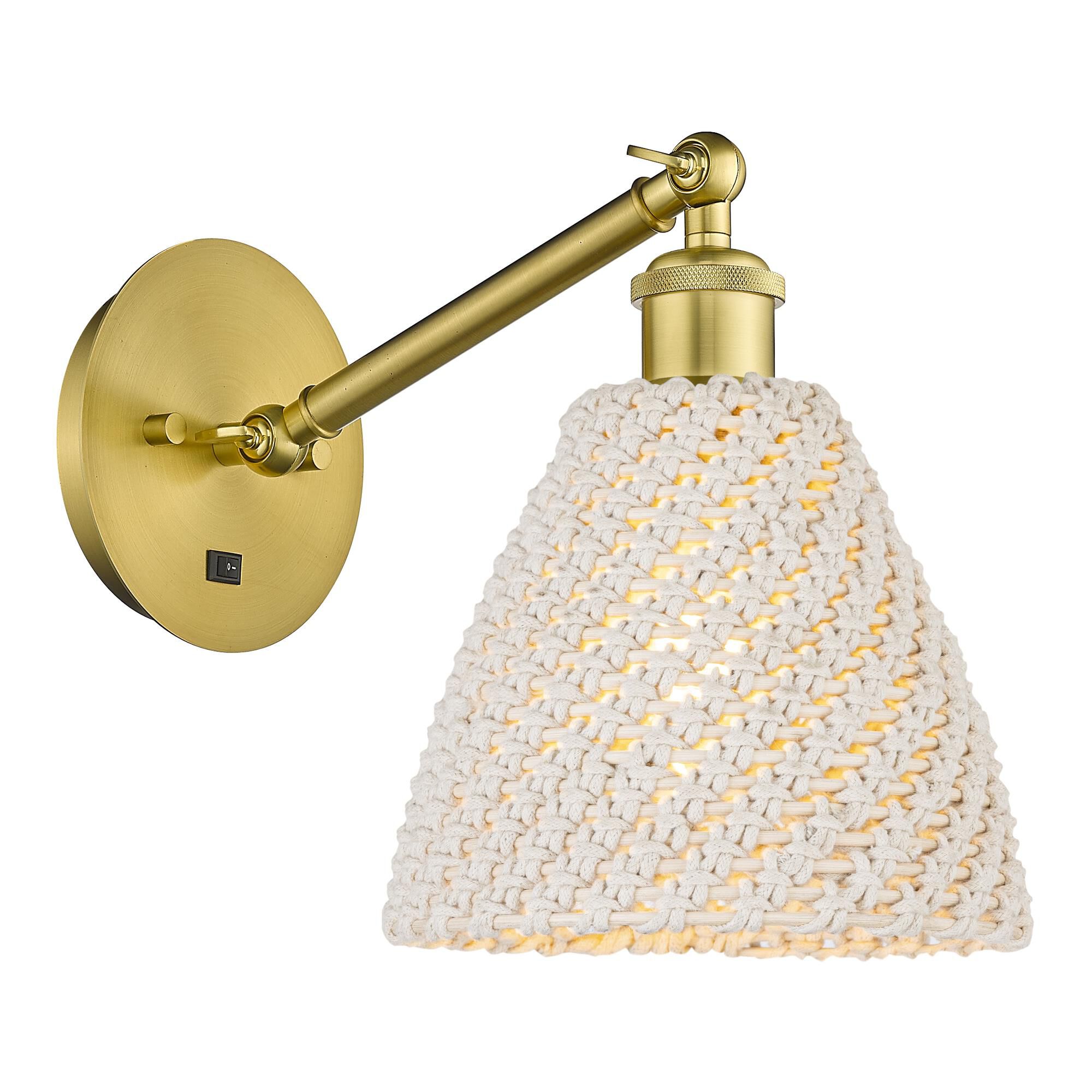 Shown in Satin Gold finish and Natural shade