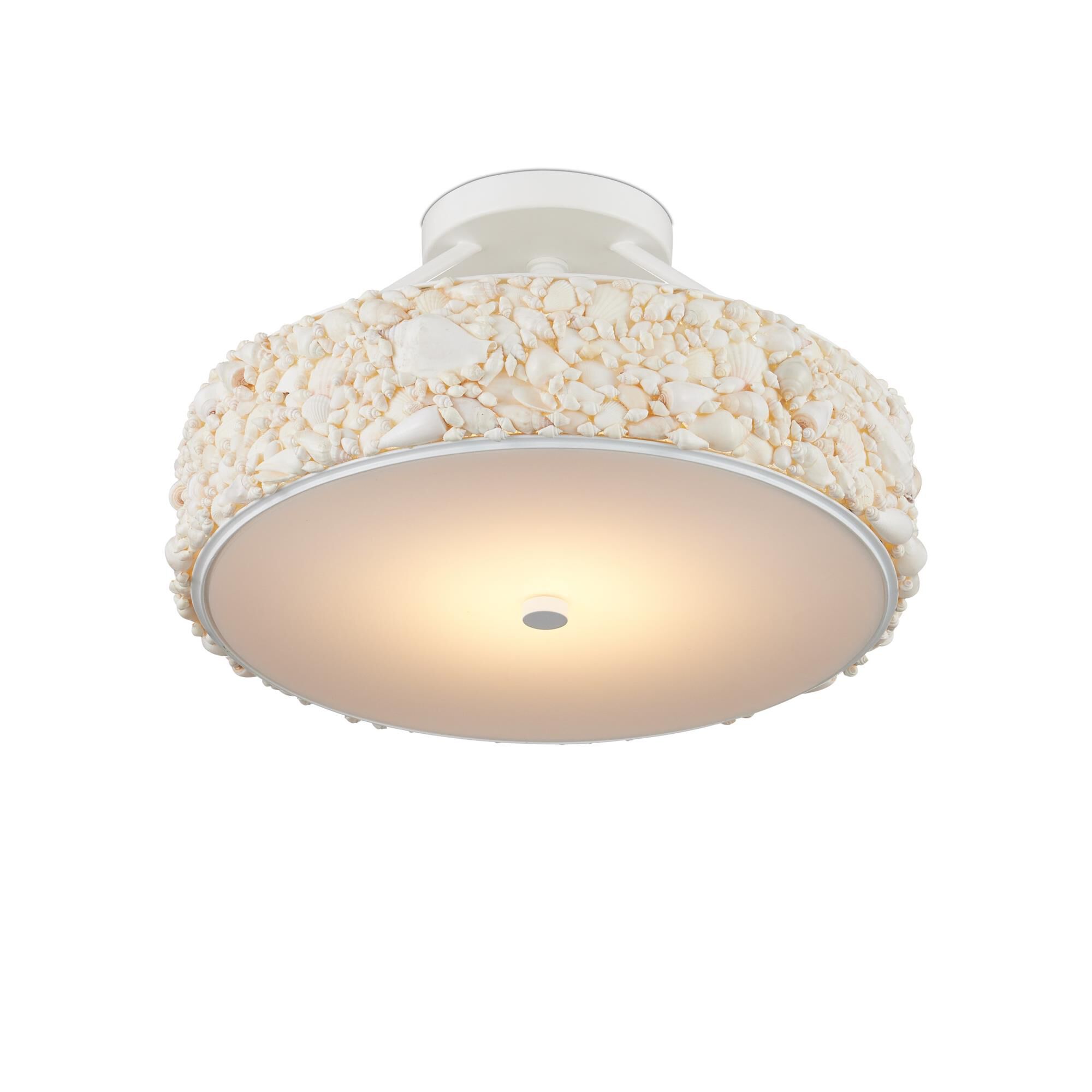 Shown in Natural, Sugar White and White finish and White Acrylic Diffuser shade