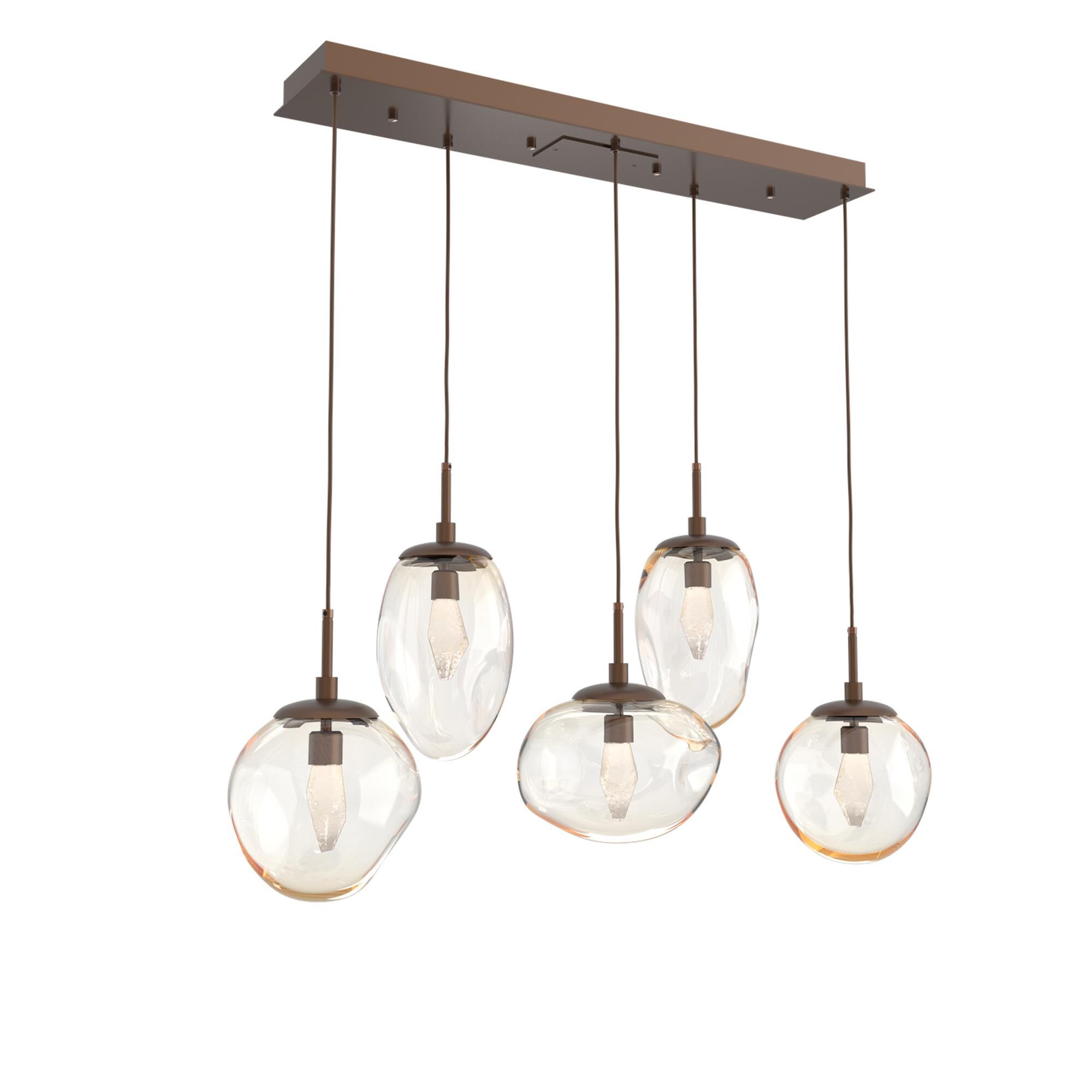 Shown in Burnished Bronze finish and Geo Inner And Amber Outer glass
