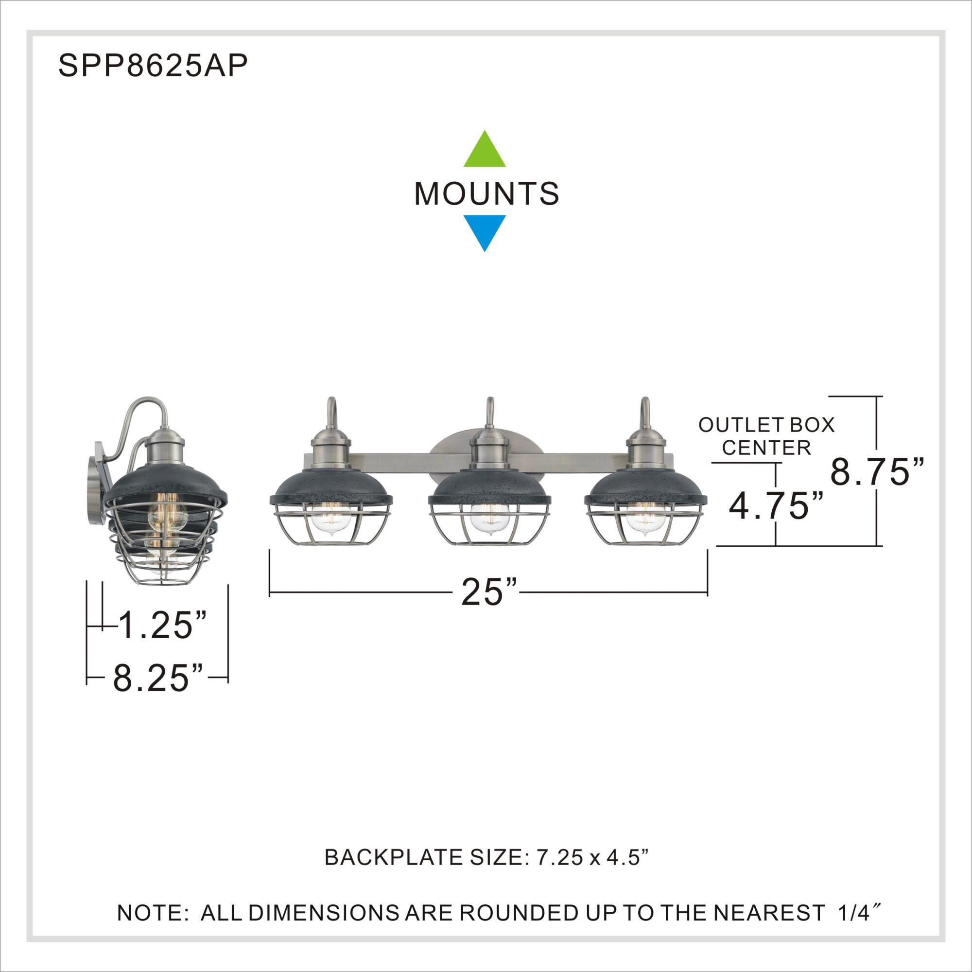 25 Inch 3 Light Bath Vanity Light by Quoizel