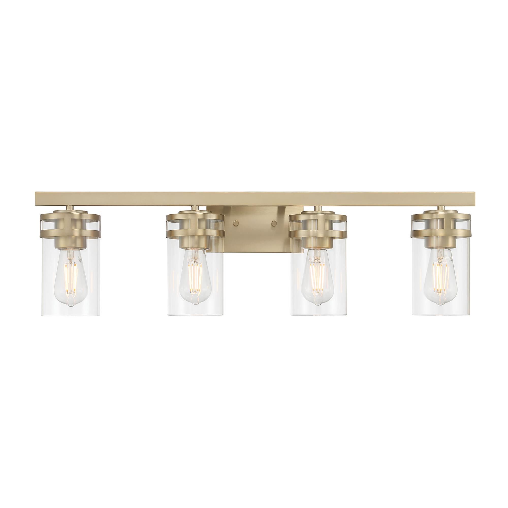 Shown in Modern Gold finish and Clear glass