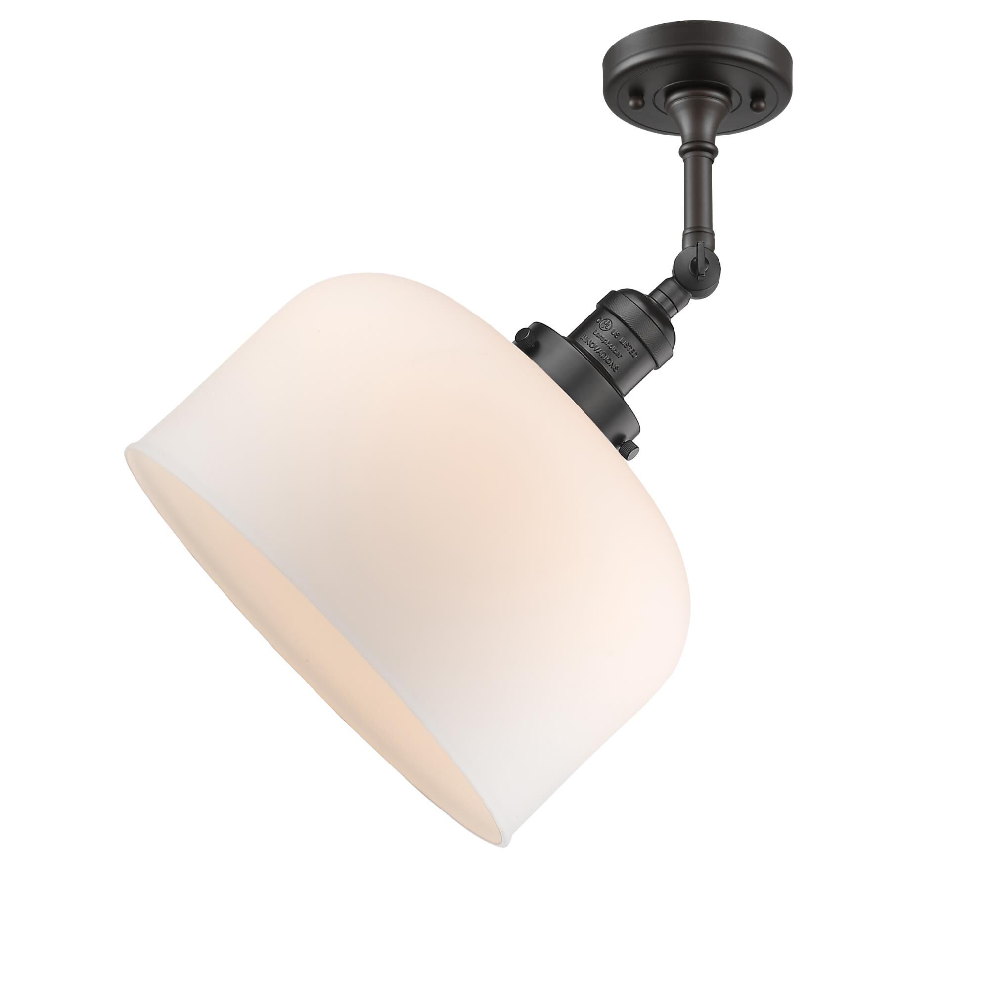 Shown in Oil Rubbed Bronze finish and Matte White Cased glass