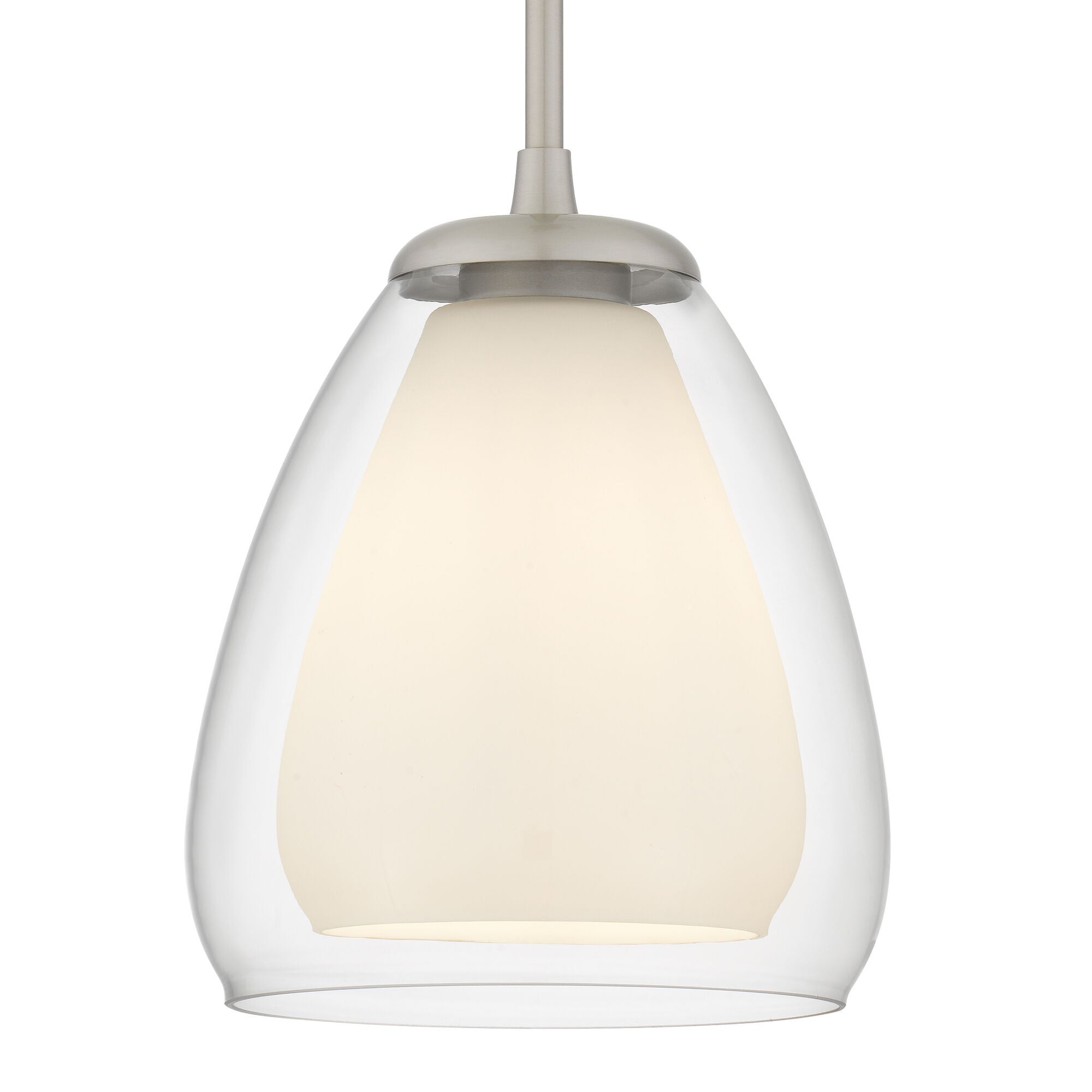 Shown in Brushed Nickel finish and Clear Glass, Opal Etched Glass shade