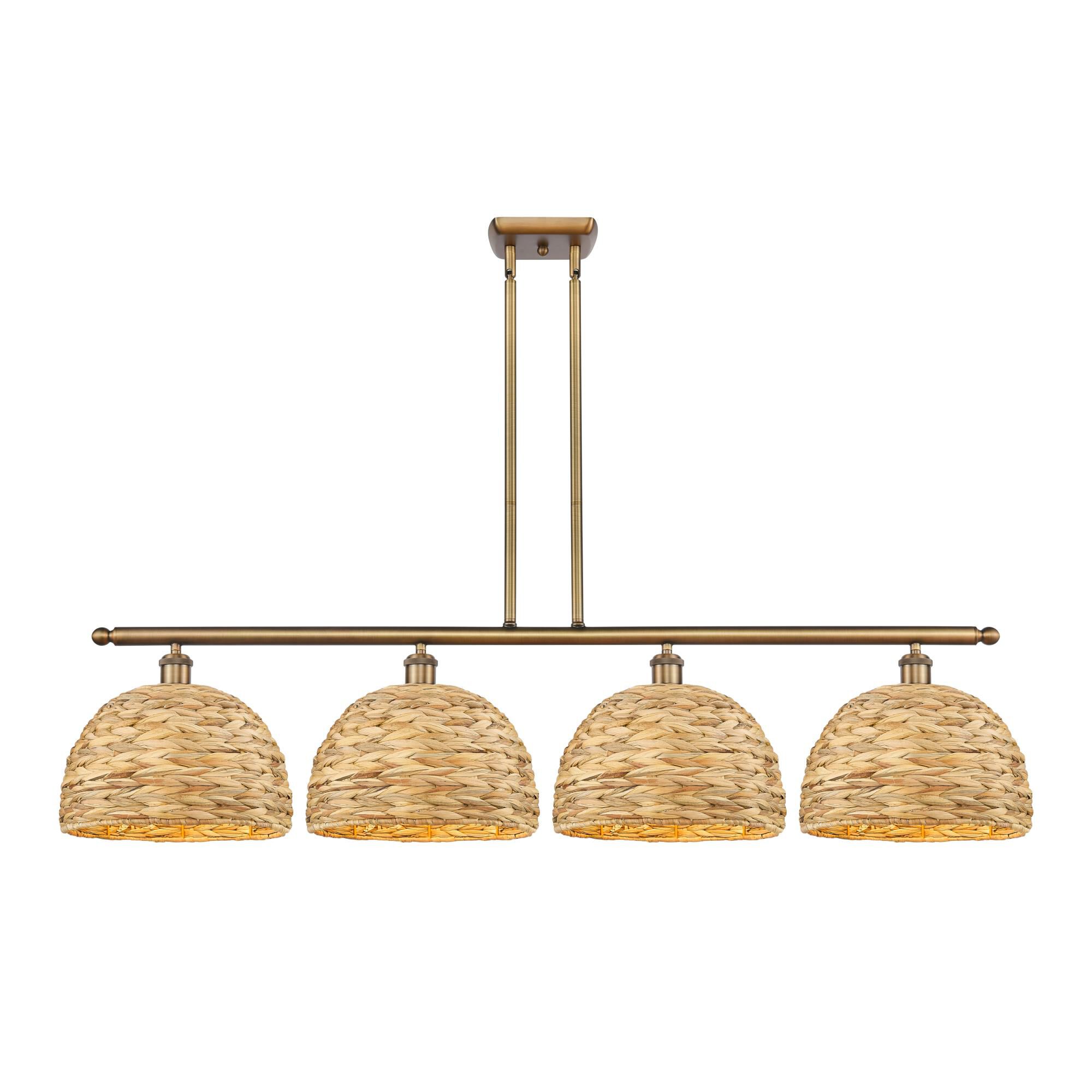 Bruno Marashlian Woven Rattan 50 Inch Linear Suspension Light by Innovations Lighting