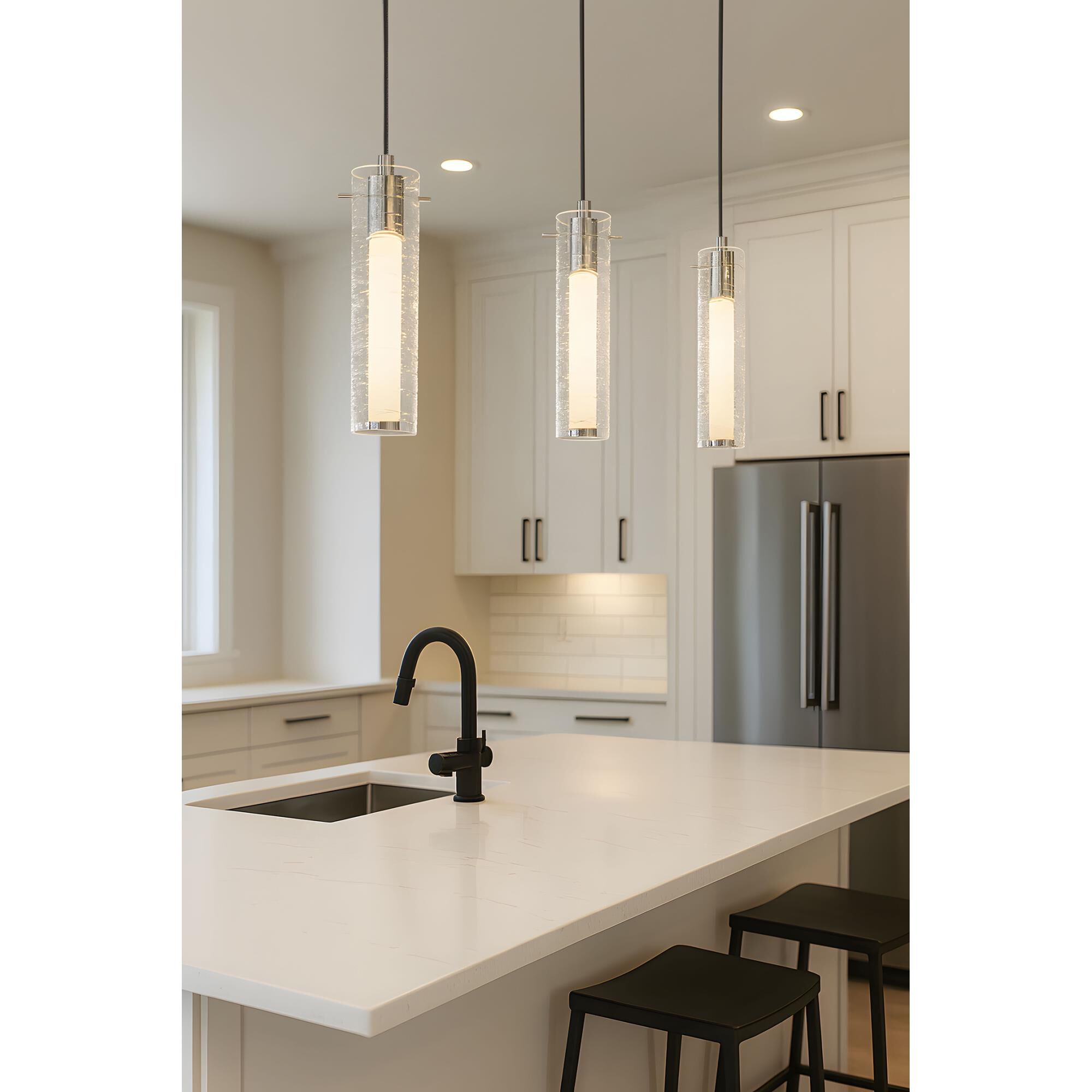 Shown in Polished Chrome finish and Clear glass