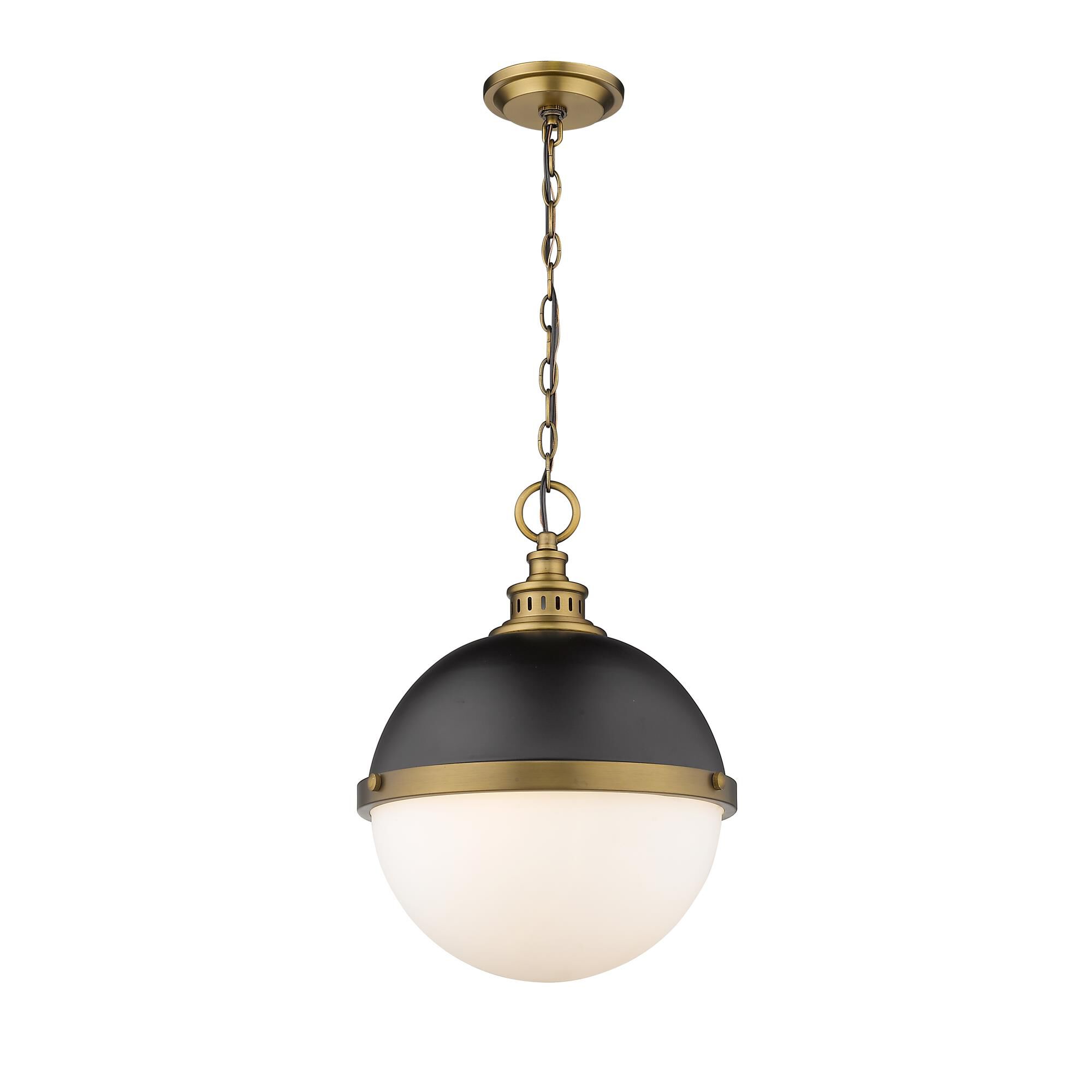 Shown in Matte Black + Factory Bronze finish and Glass shade