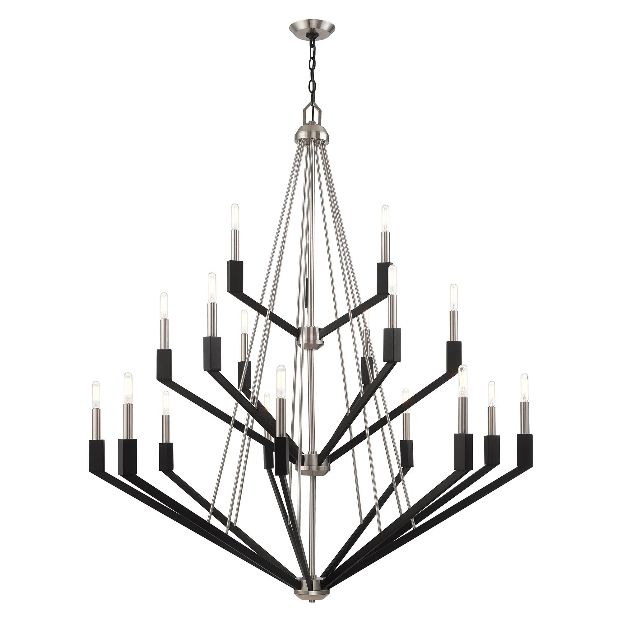 Shown in Brushed Nickel and Black finish