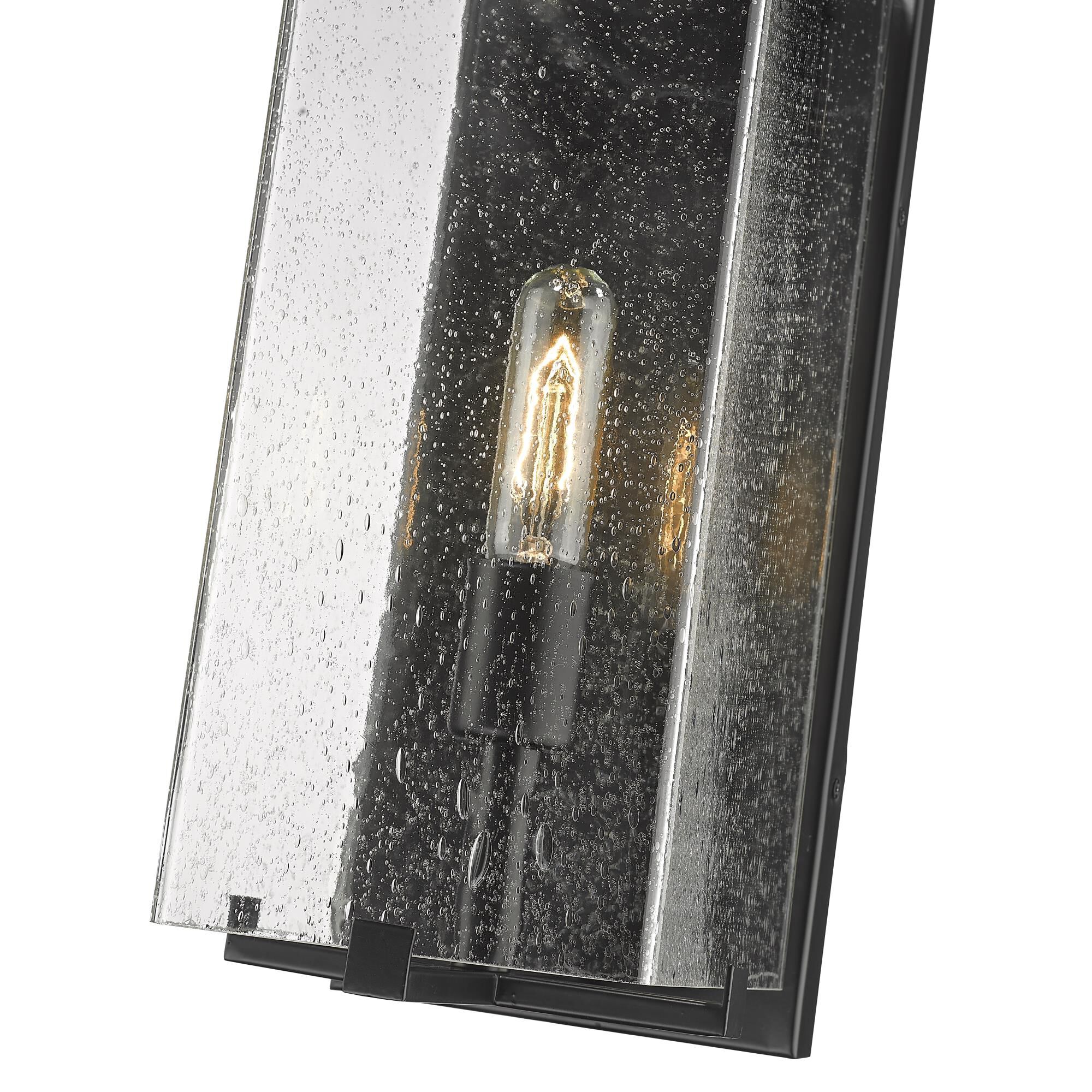 Shown in Black finish and Glass shade