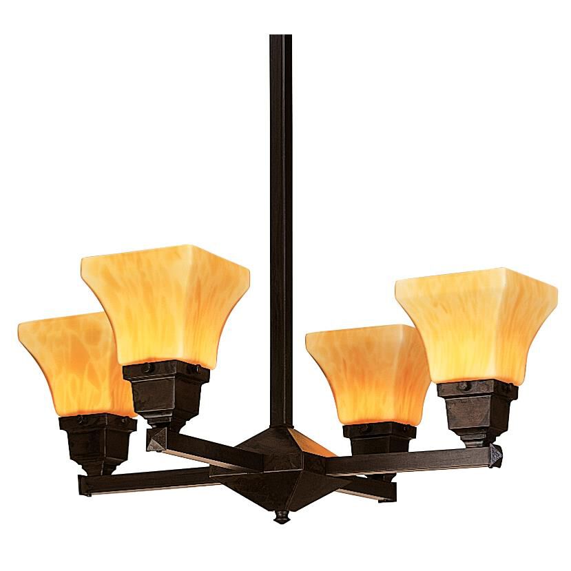 Ruskin 29 Inch 4 Light Chandelier by Arroyo Craftsman