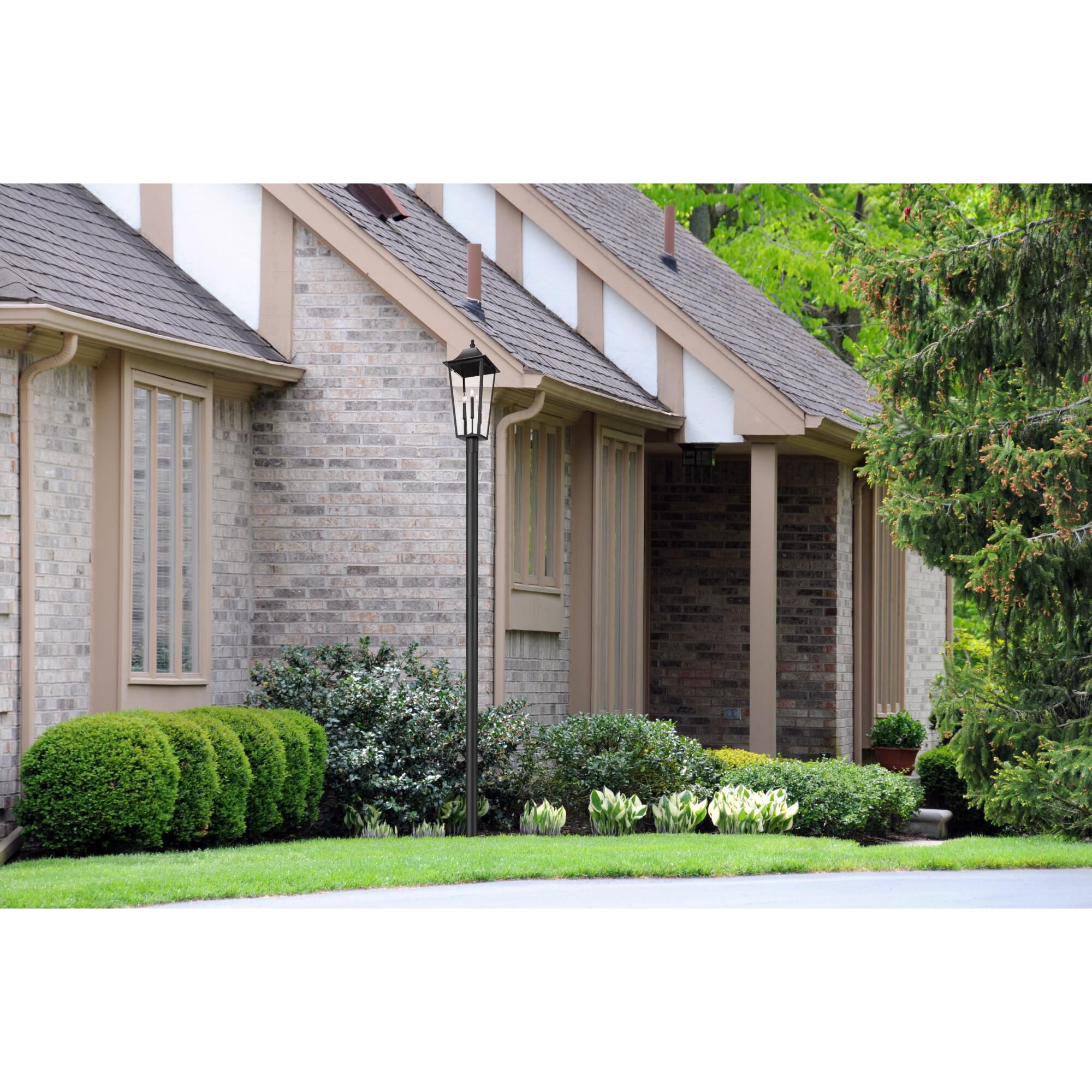 Shown in Black finish and Clear Beveled glass and Clear Beveled shade