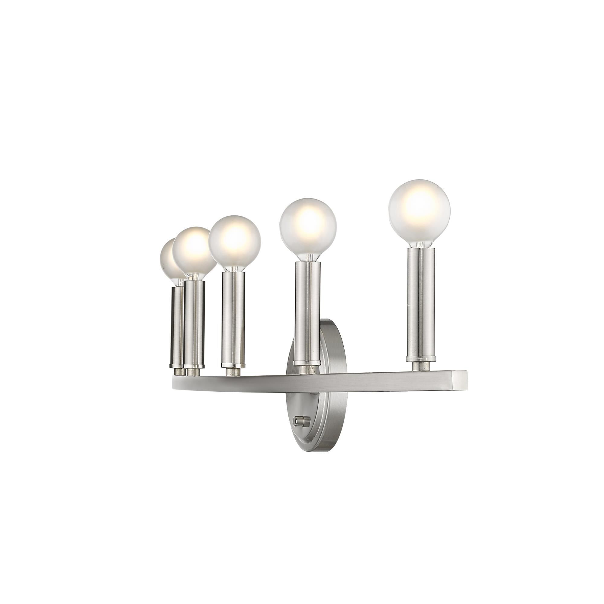 Shown in Satin Nickel finish and -- glass and -- shade