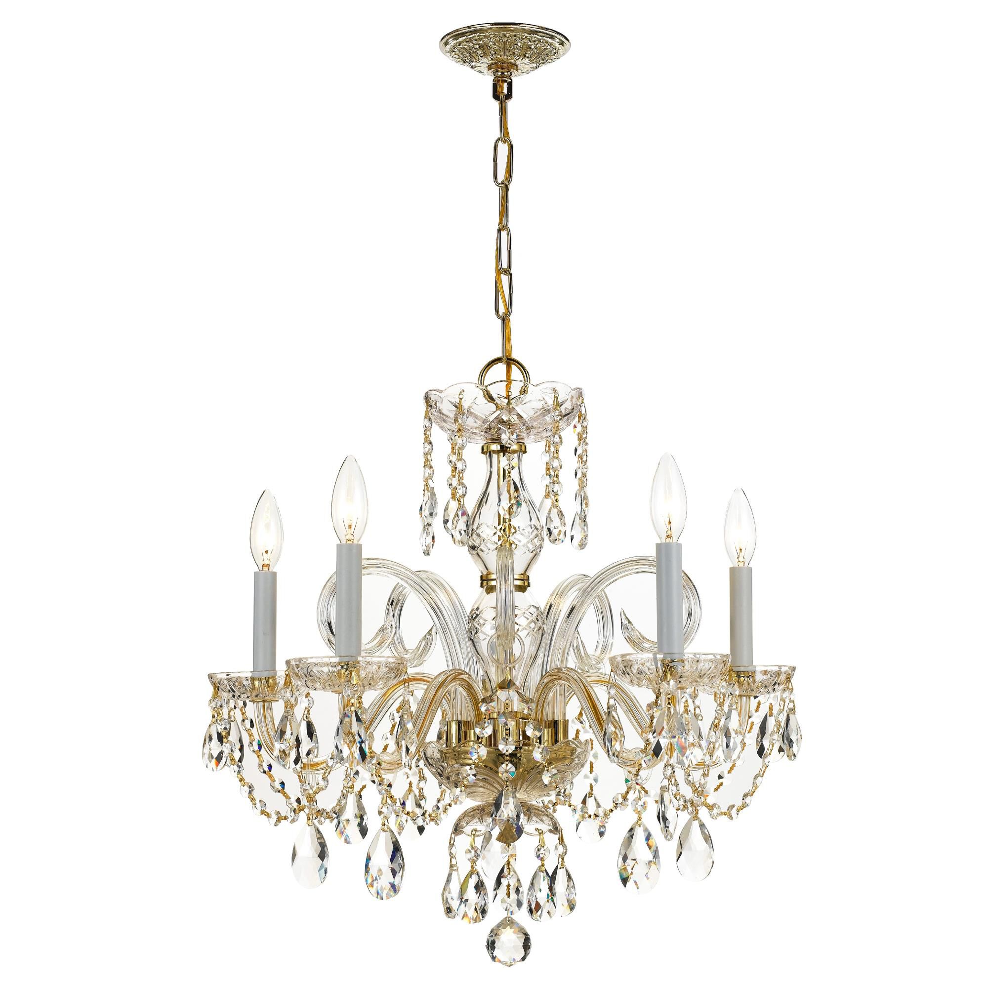Shown in Polished Brass finish and Clear Hand Cut crystal