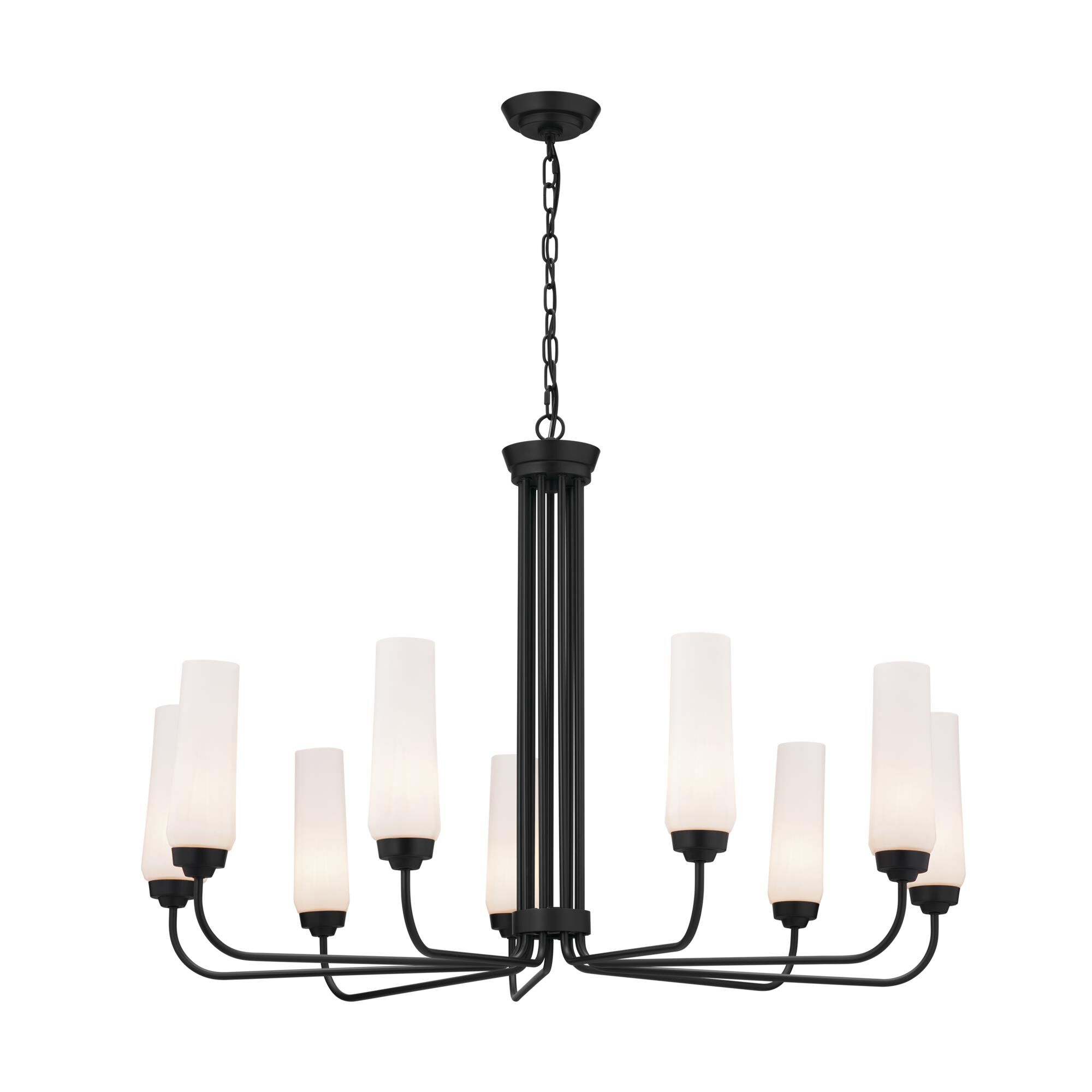 Shown in Black finish and Opal glass
