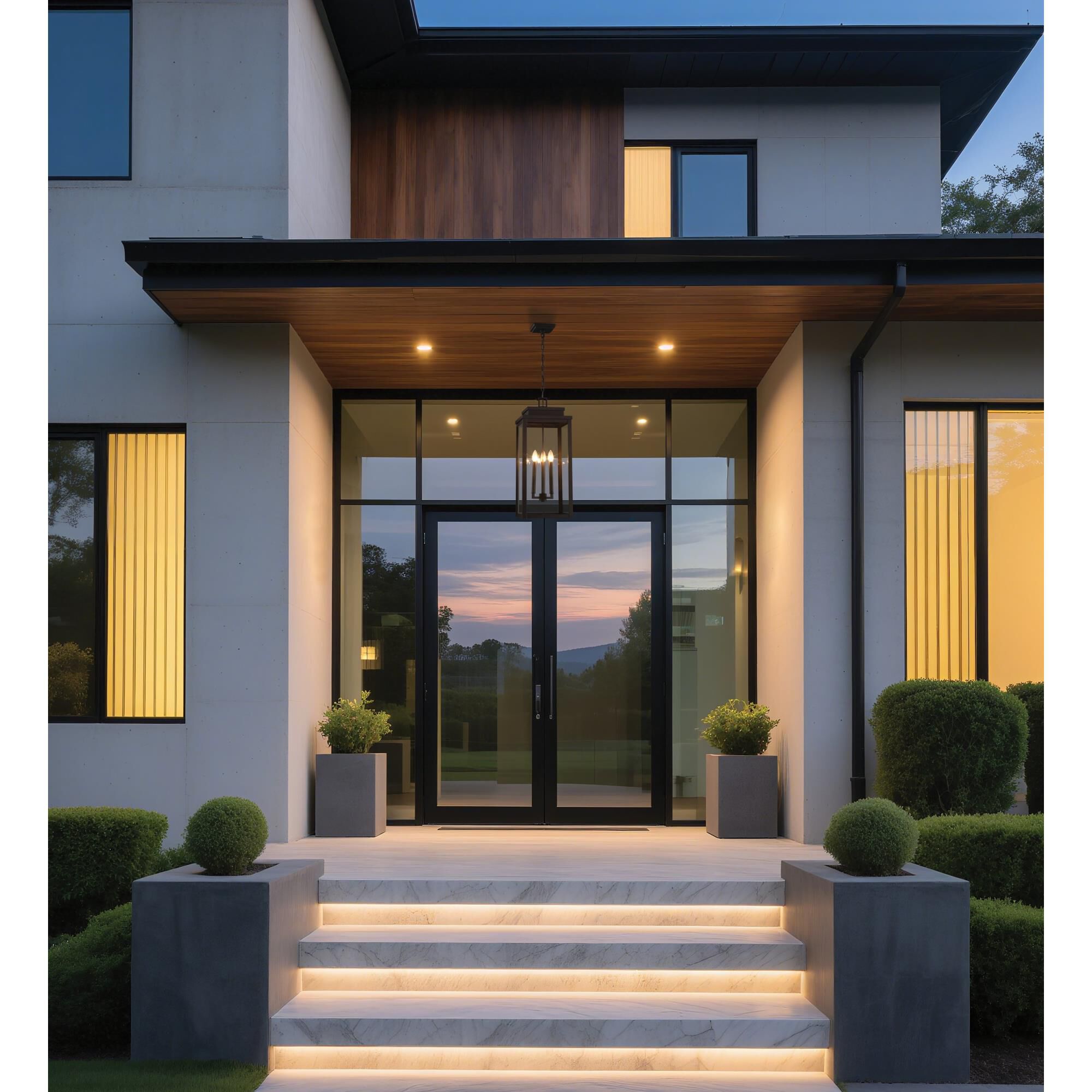 Shown in Textured Black finish and Clear glass