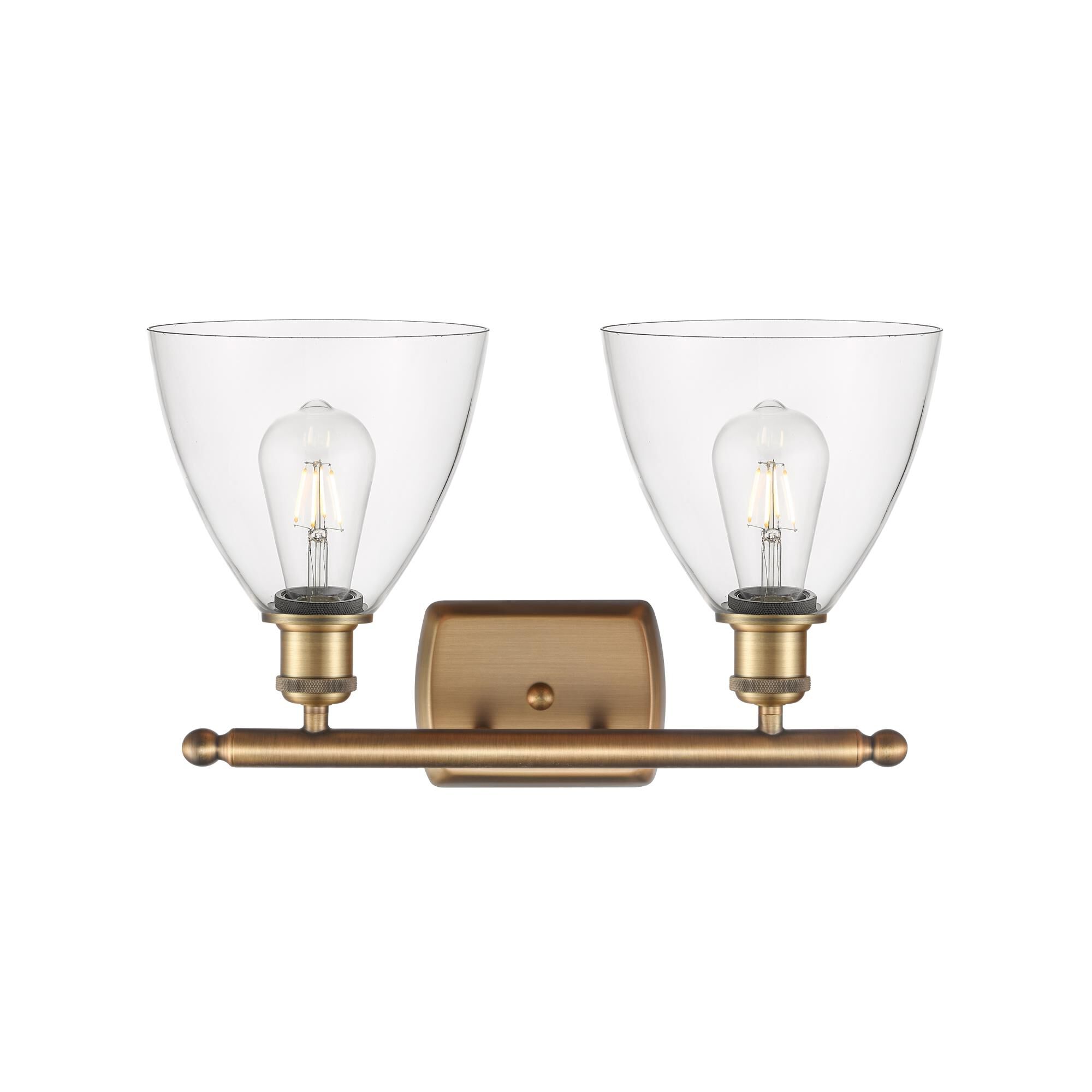 Shown in Brushed Brass finish and Clear Ballston Dome glass and No Shade shade