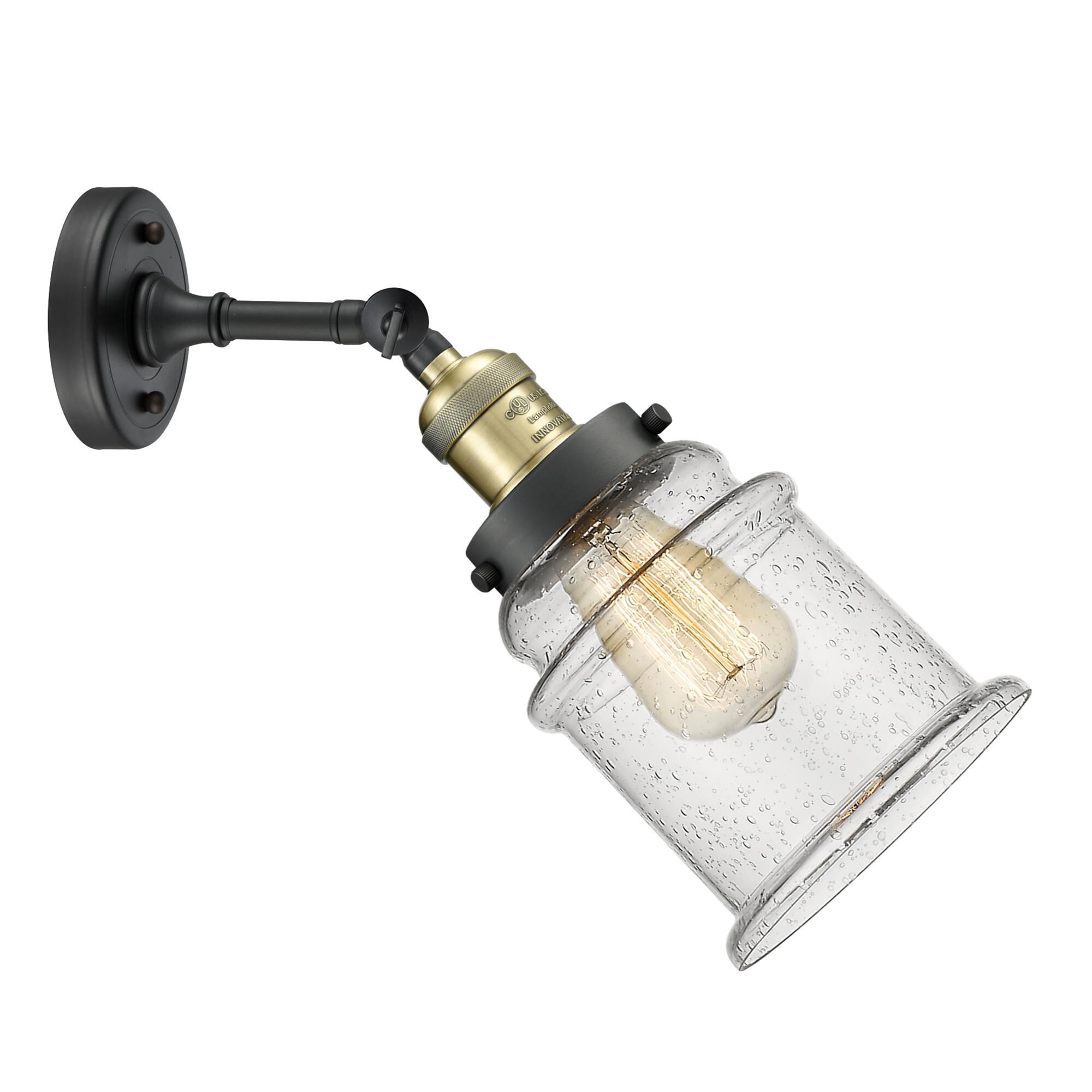 Shown in Black Antique Brass finish and Seedy glass and No Accent accent