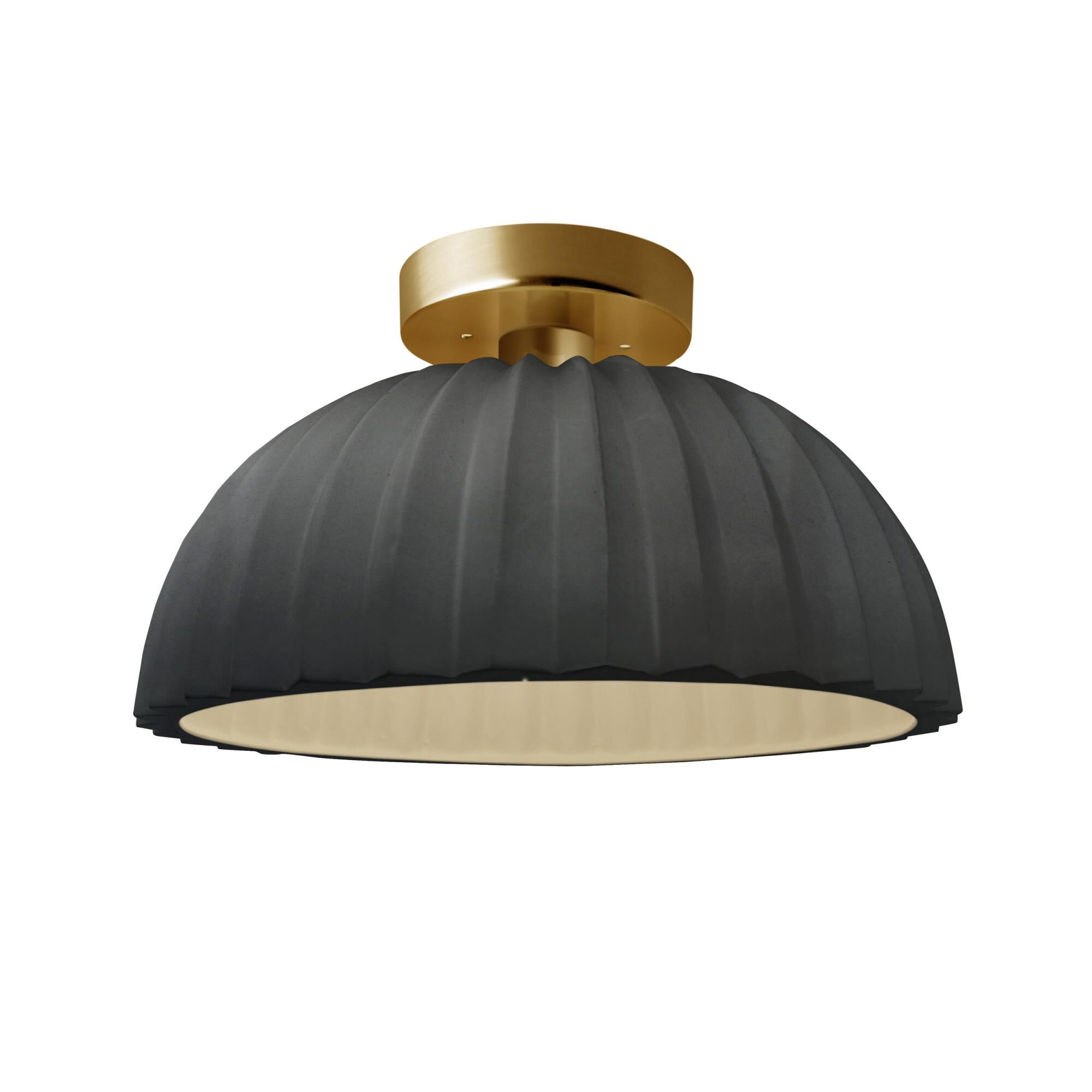 Pleated Dome 13 Inch Semi Flush Mount by Justice Design Group