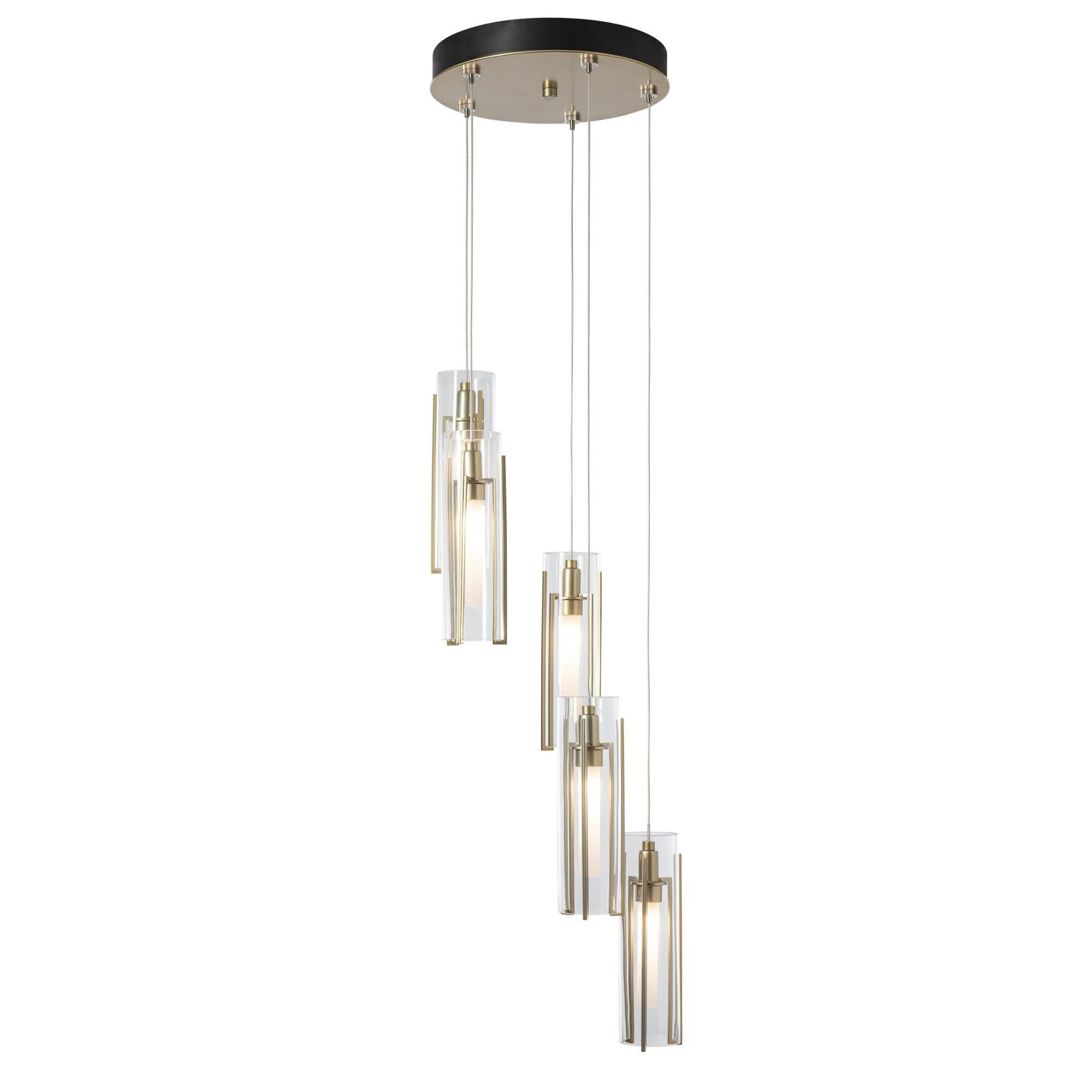 Exos Glass 14 Inch Multi Light Pendant by Hubbardton Forge