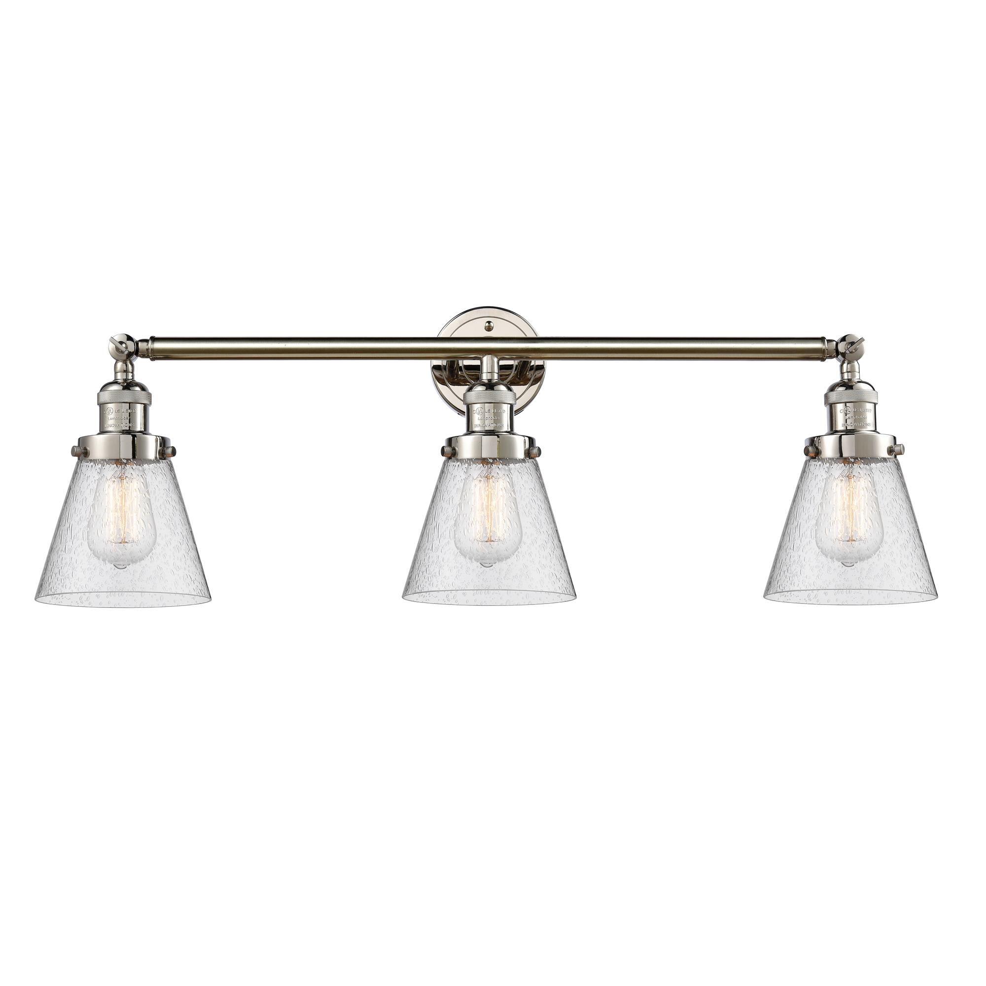 Shown in Polished Nickel finish and Seedy glass