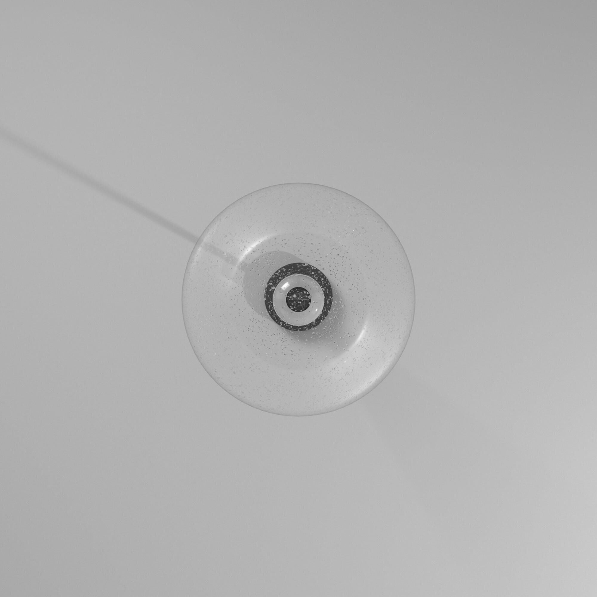 Shown in Matte Black finish and Seeded Artisan glass