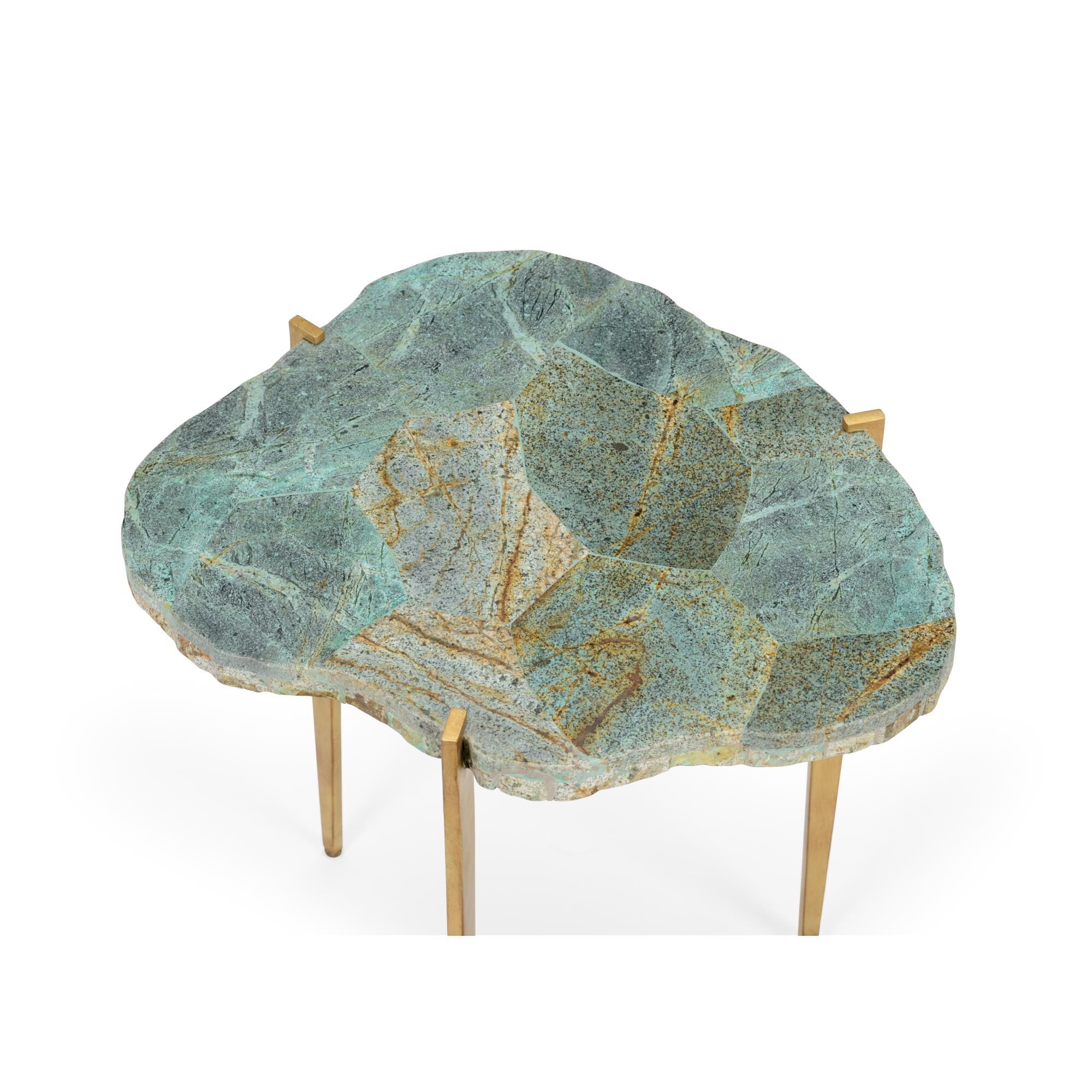 Shown in Antique Gold/Natural Green finish