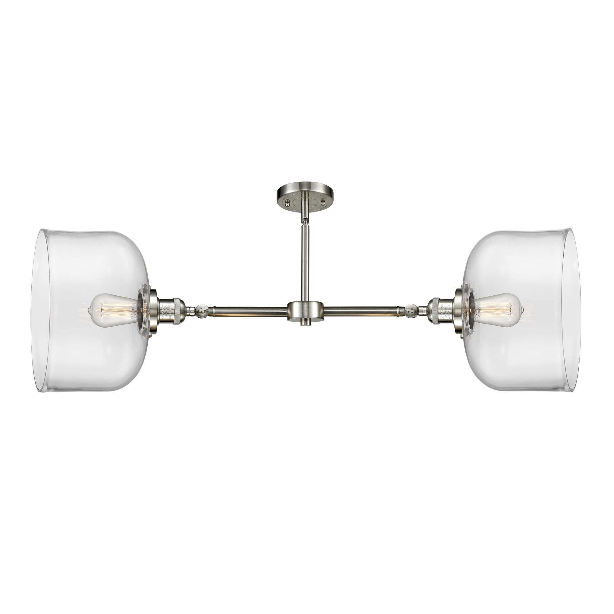 Shown in Brushed Satin Nickel finish and Clear glass